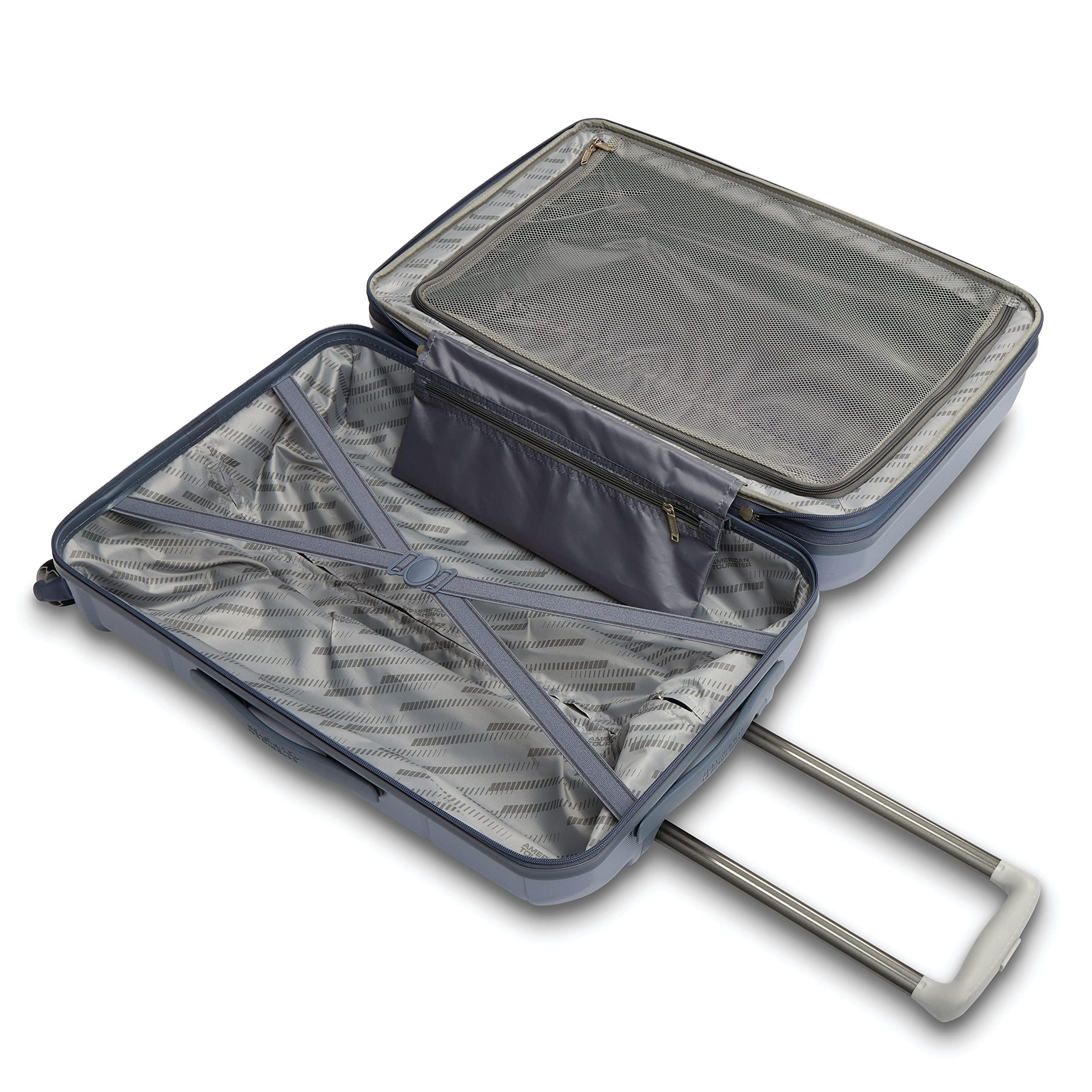 American Tourister Stratum 2.0 Expandable Hardside Luggage with Spinner Wheels, 2-Piece Set 20/28, Blue