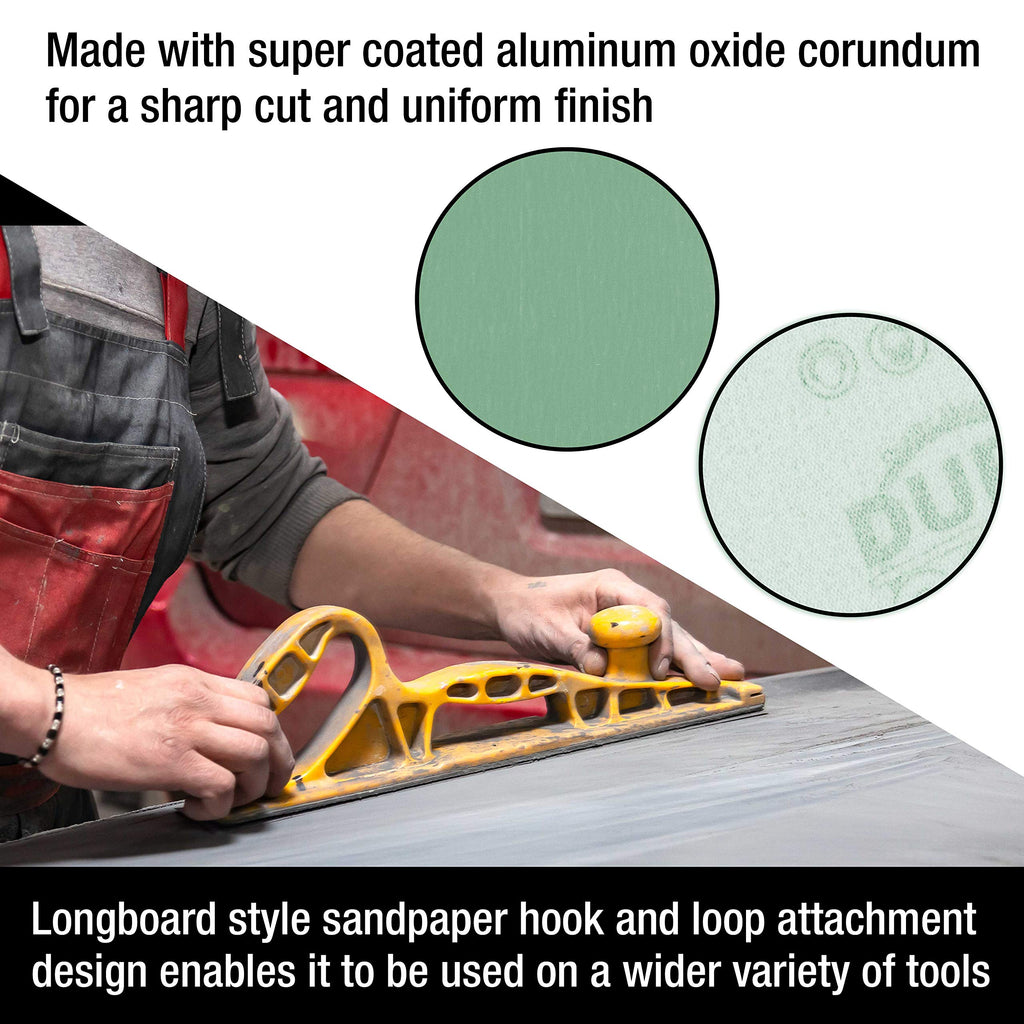 Dura-Gold Premium - 40 Grit Gold - Hook & Loop Backing Longboard Continuous Sandpaper Roll, 2-3/4" Wide, 12 Yards Long - For Automotive & Woodworking Air File Long Board Sanders, Hand Sanding Blocks