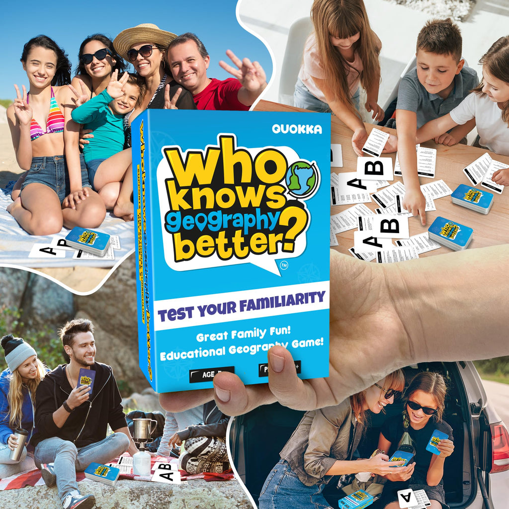 Family Board Games for Kids and Adults - Trivia Card Games for Kids 8-12 and Adults - Who Knows Me Better for Family Game Night - 500+ Facts Questions from Ages 6-8 — Fun Travel Car Activities for 5+