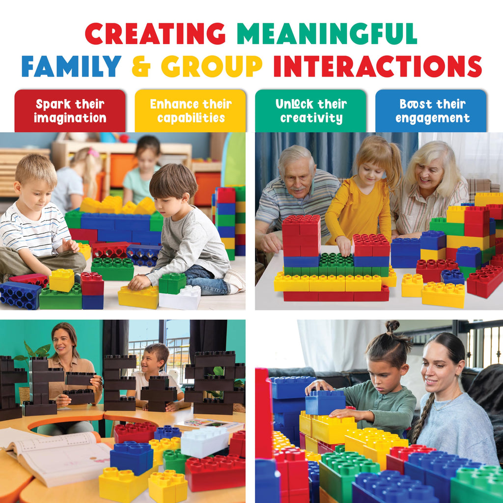 BiggoBlocks Large Building Blocks for Kids Ages 3-8 – 288 Piece Mega Set – Indoor & Outdoor STEM Toy for Boys & Girls
