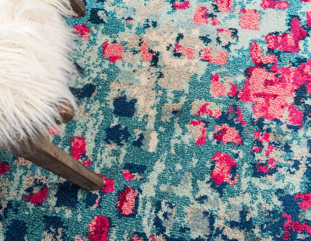 Unique Loom Jardin Collection Colorful, Vibrant, Abstract, Modern Area Rug (2' 0 x 3' 0 Rectangular, Multi/ Blue)