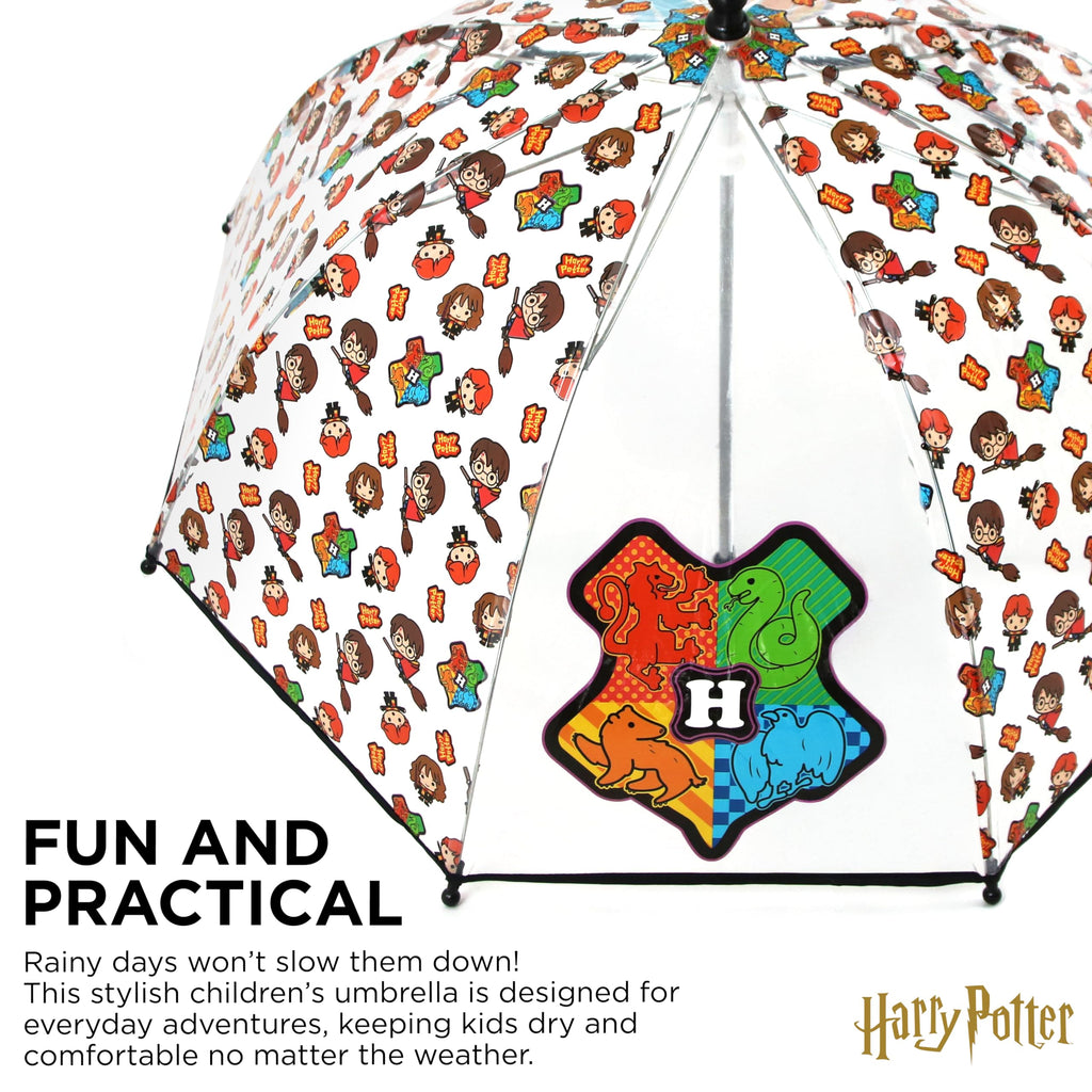 ABG Accessories Kids Umbrella for Boys and Girls Dome clear bubble umbrellas for Rain Windproof & Transparent with Easy Grip Handle Ages 3-10