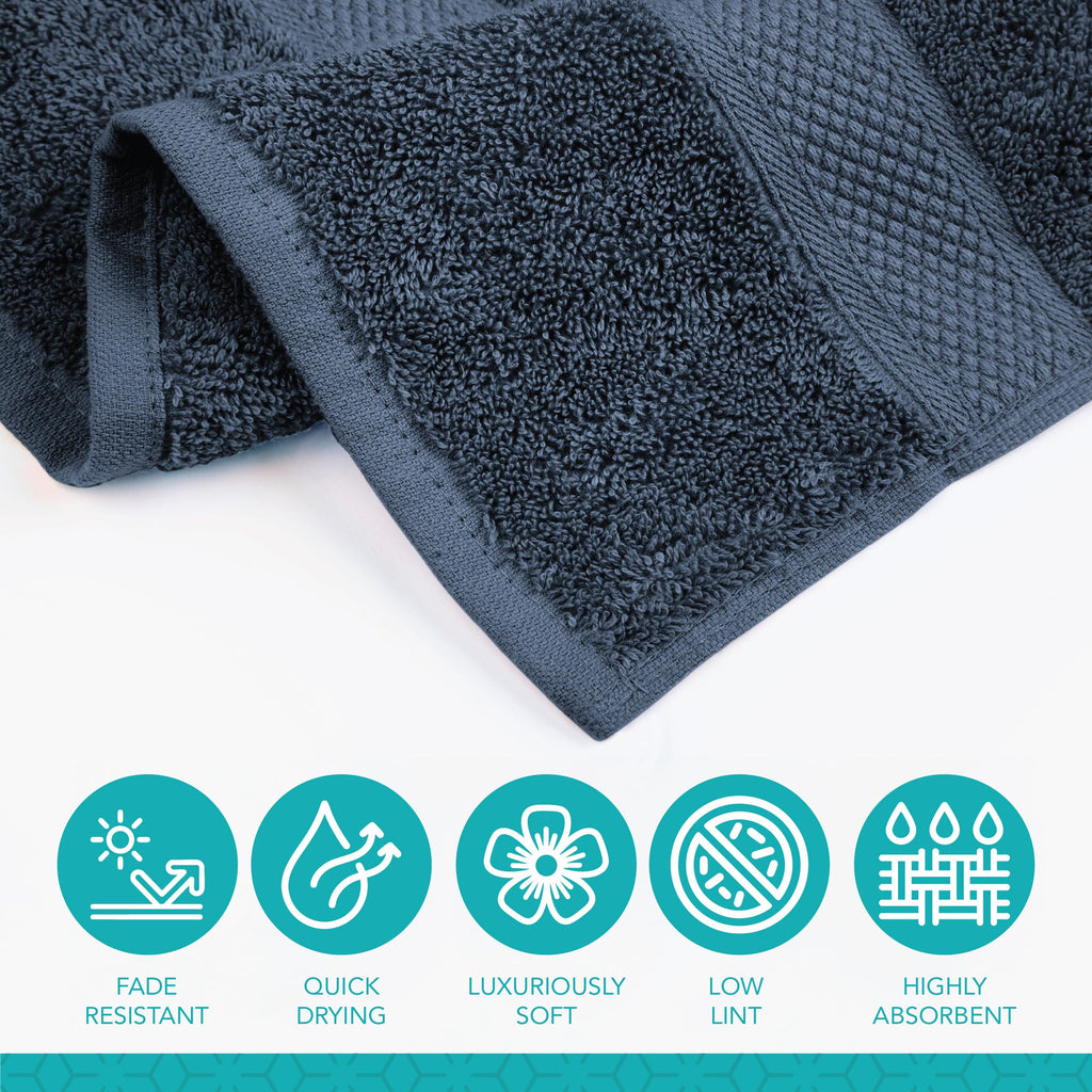 Pleasant Home Bath Towels Set of 6 (24” x 50”) 100% Cotton, 515 GSM | Lightweight, Soft & Highly Absorbent Luxury Towels for Bathroom | for Gym, Pool & Spa | 6 Pack, Gray