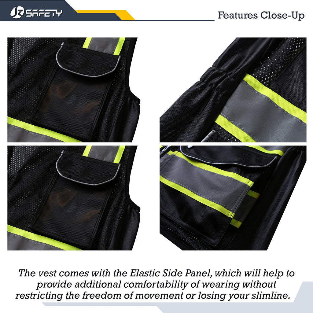JKSafety Women Hi-Vis Reflective Safety Vest | Neon Color body Sewed Reflective Strips Breathable Lightweight ANSI Compliant