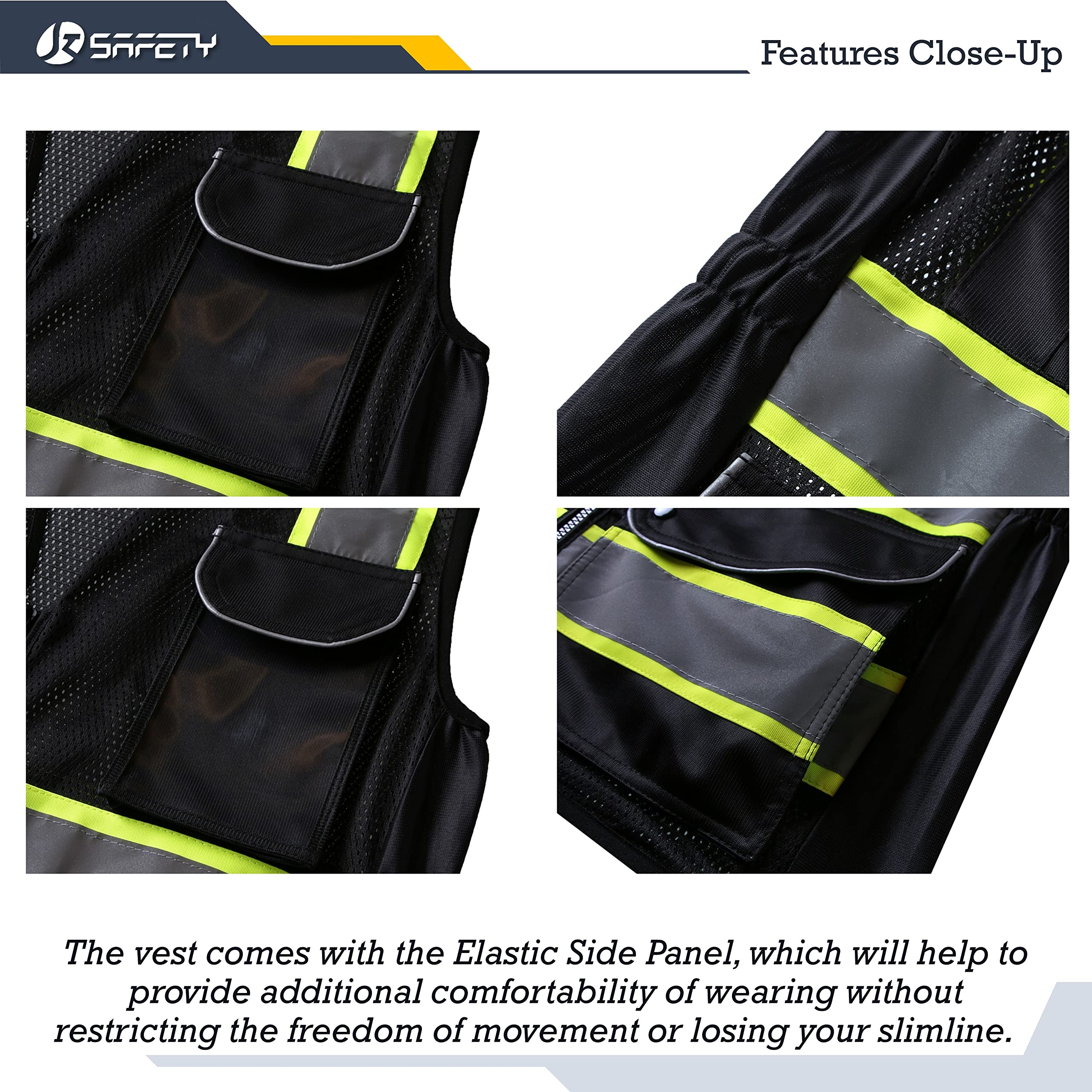 JKSafety Women Hi-Vis Reflective Safety Vest | Neon Color body Sewed Reflective Strips Breathable Lightweight ANSI Compliant