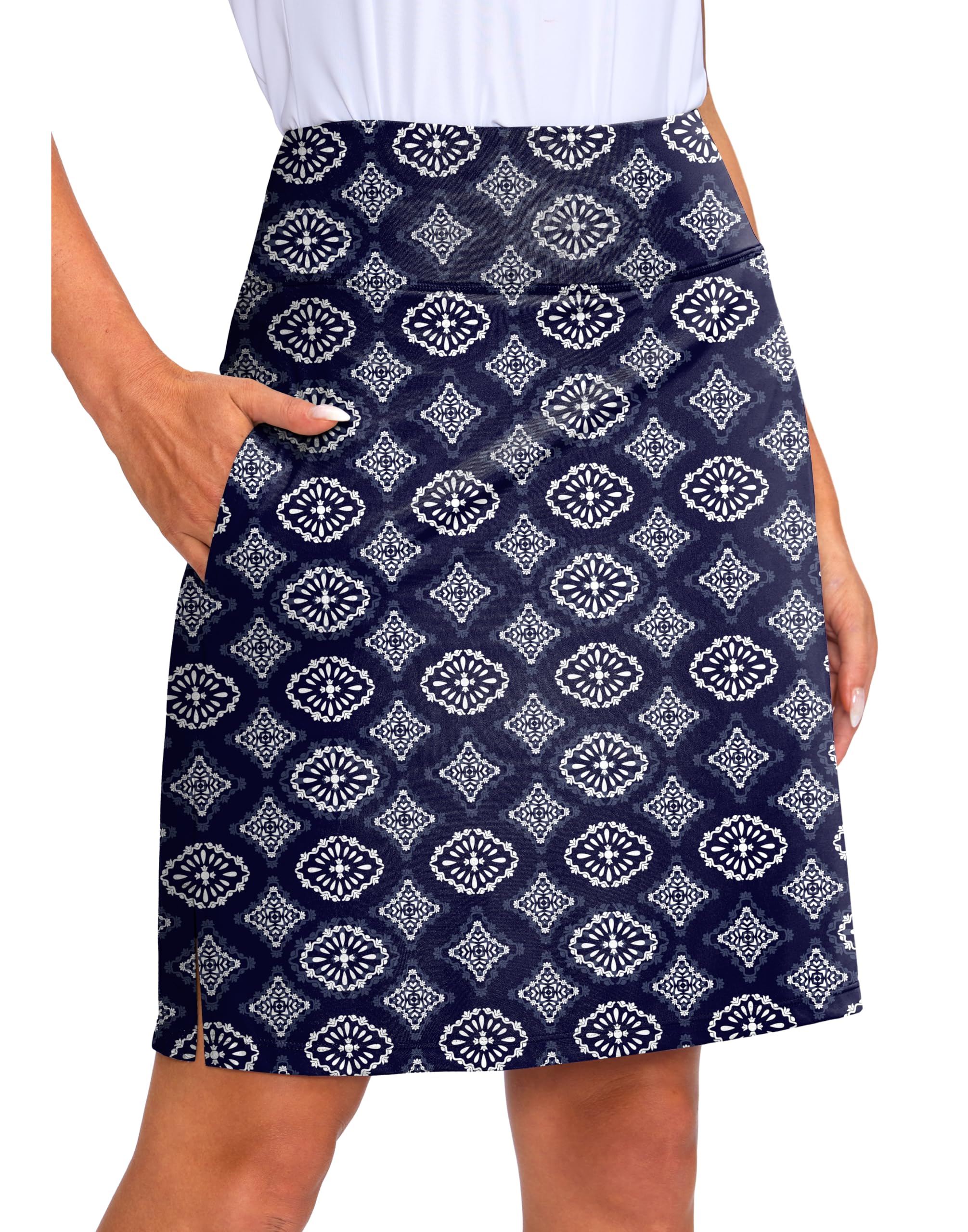 Viodia Women's 20" Knee Length Skorts Skirts UPF50+ Athletic Tennis Golf Skirt for Women Casual Summer Skirts