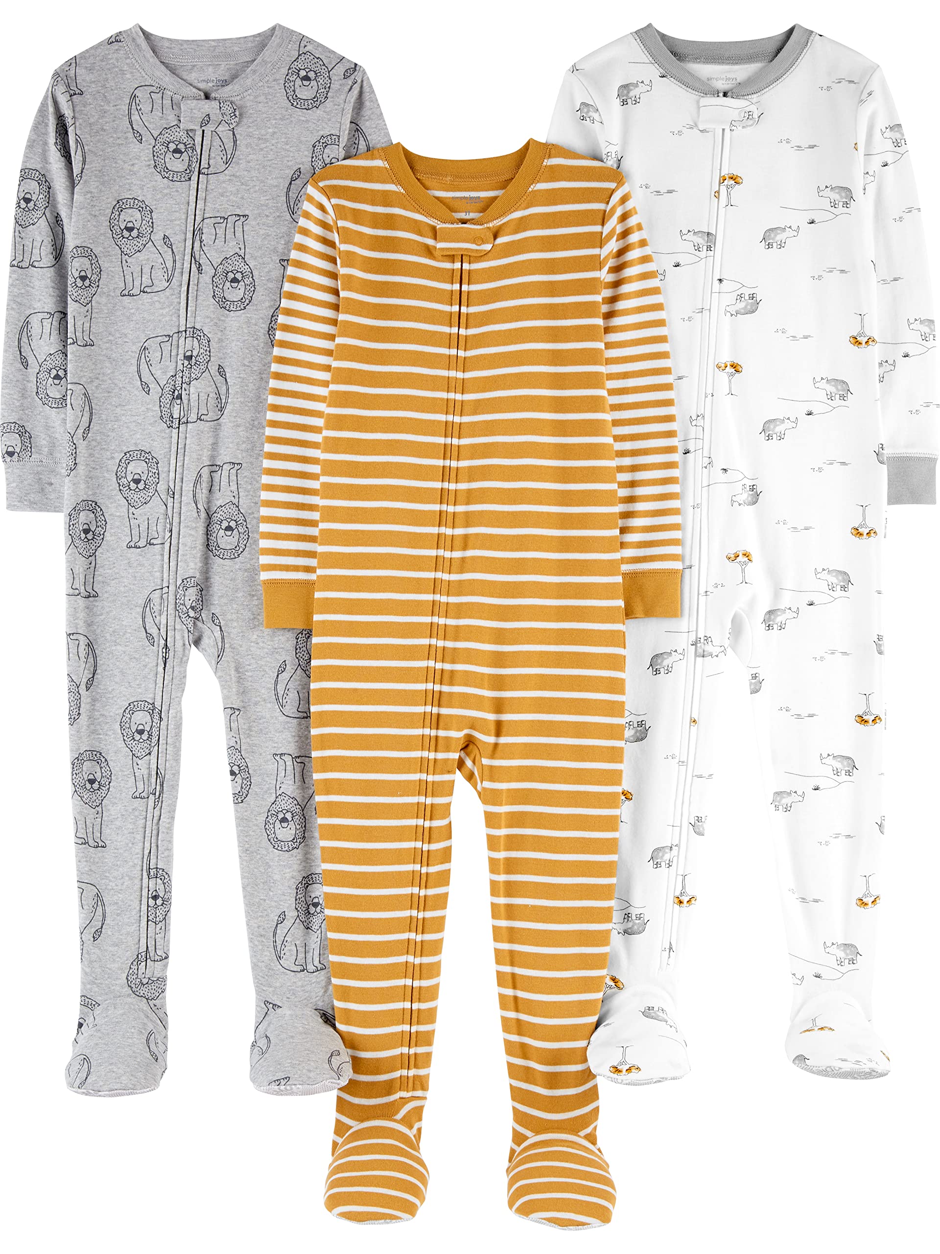 Simple Joys by Carter's Baby Boys 3 pack Snug Fit Footed Cotton Pajamas