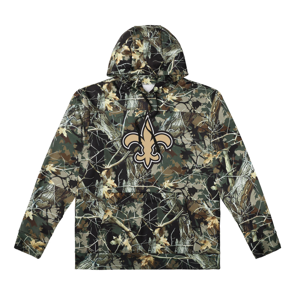 FOCO NFL Men's Official Sideline Hunter Camo Primary Logo Performance Pullover Hoodie Sweatshirt
