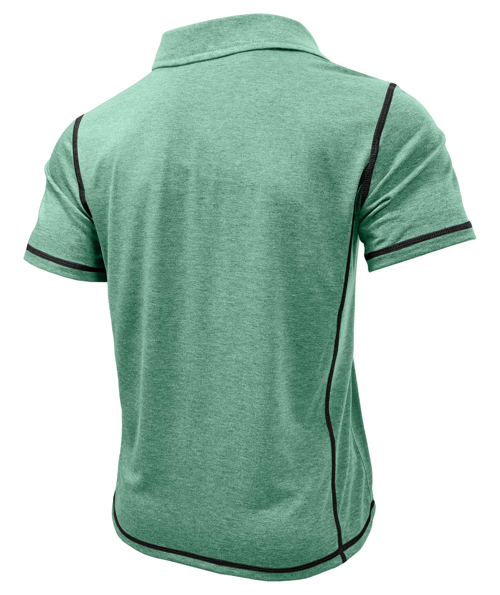 Men's Casual Long Sleeve Polo Shirts Collared Button Cotton T-Shirt Classic Stylish Golf Shirt with Pocket