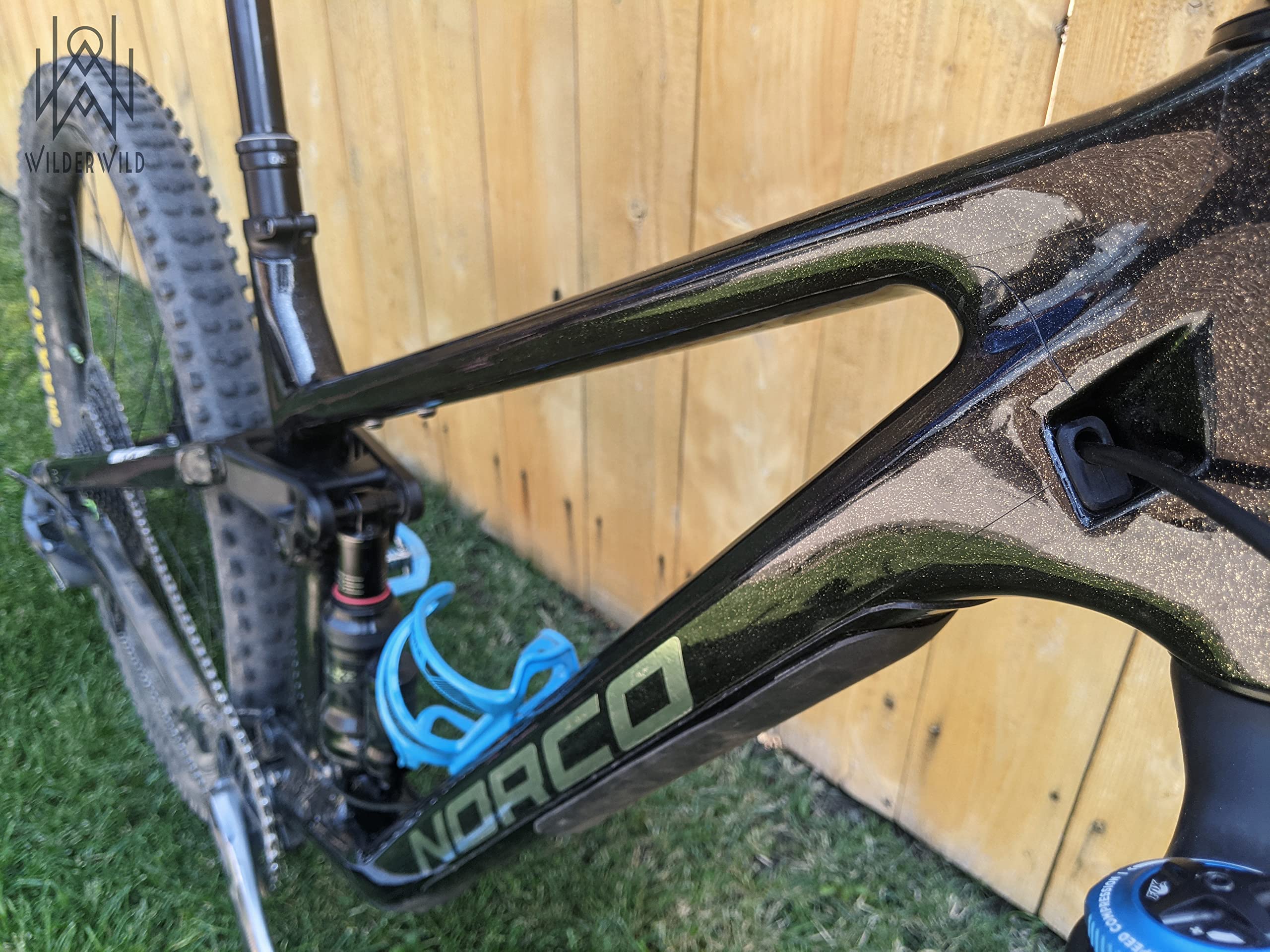 Bike Frame Protection Tape- High Impact Clear Vinyl Wrap Includes Tool (4”x72) Bicycle Frame Protector, Mountain Bike Frame Guard Chainstay Protector (Art Deco)