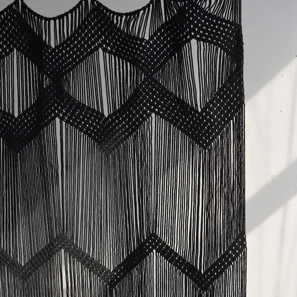 Flber Macrame Curtain Window Macrame Room Divider Doorway Curtain Boho Macrame Wall Hanging Living Room Bedroom Decor 42" W x 75" H