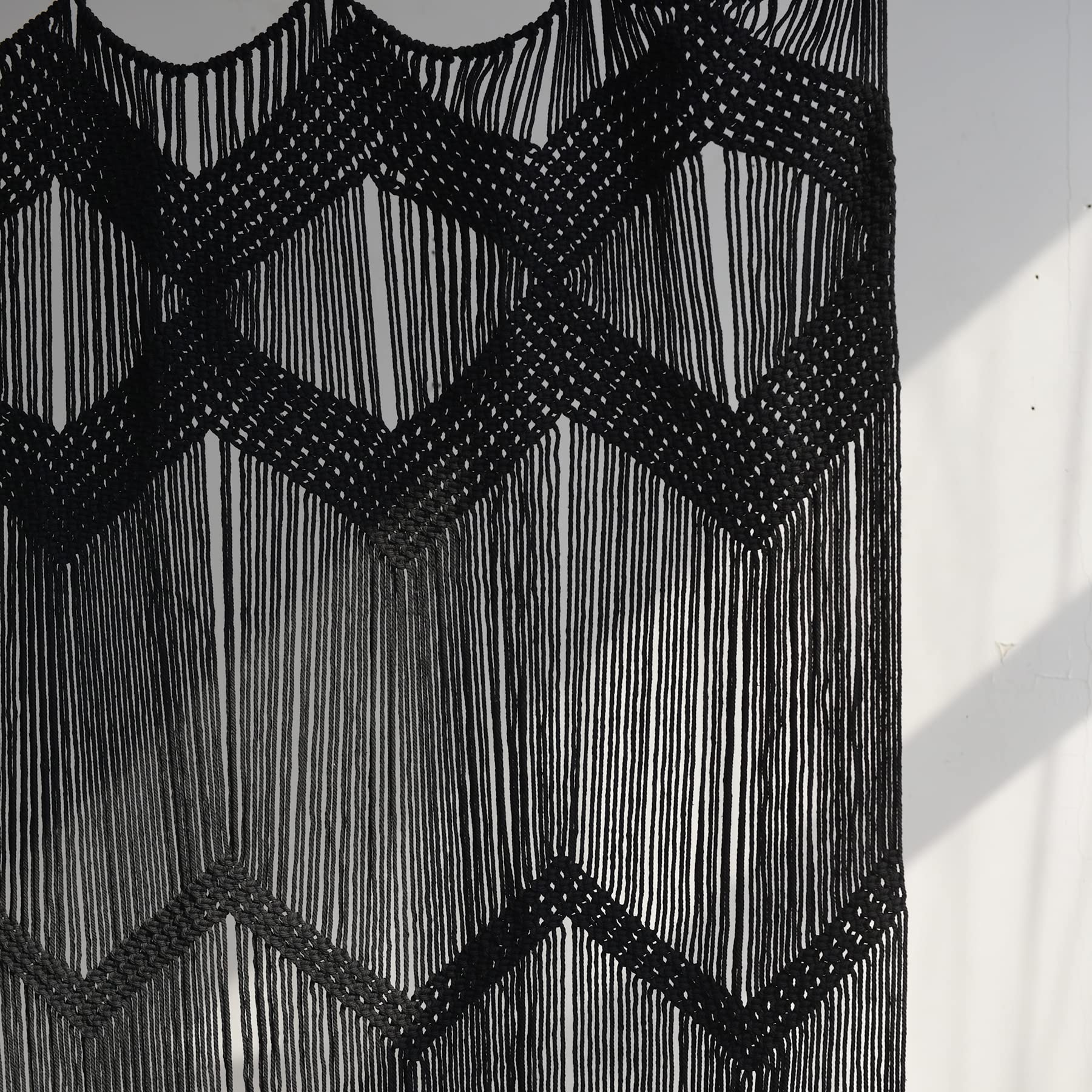 Flber Macrame Curtain Window Macrame Room Divider Doorway Curtain Boho Macrame Wall Hanging Living Room Bedroom Decor 42" W x 75" H