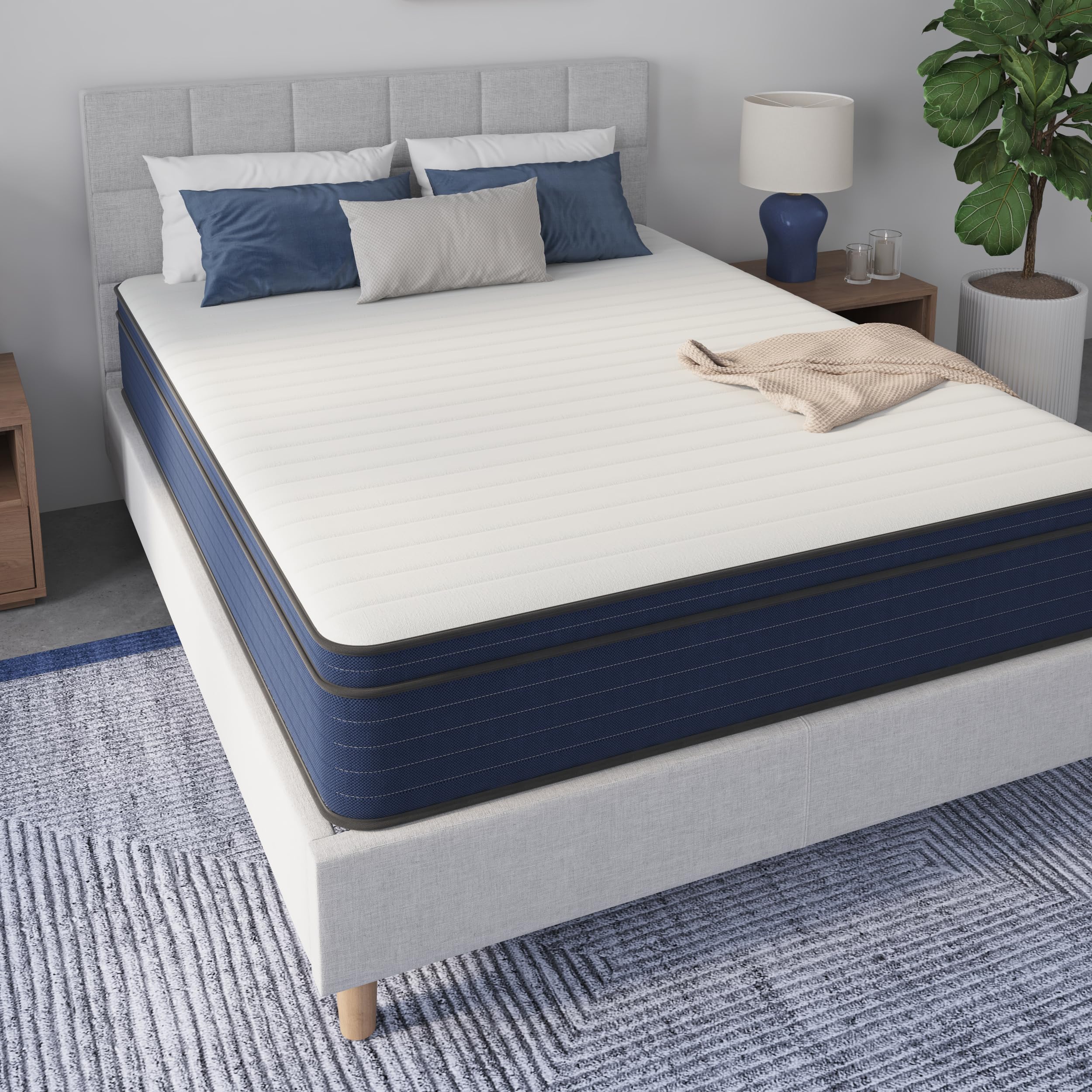 NapQueen Full Size, 10 Inch NEW Victoria Hybrid Cooling Gel Infused Pocket Spring and Memory Foam Mattress, Bed in a Box, CertiPUR-US Certified