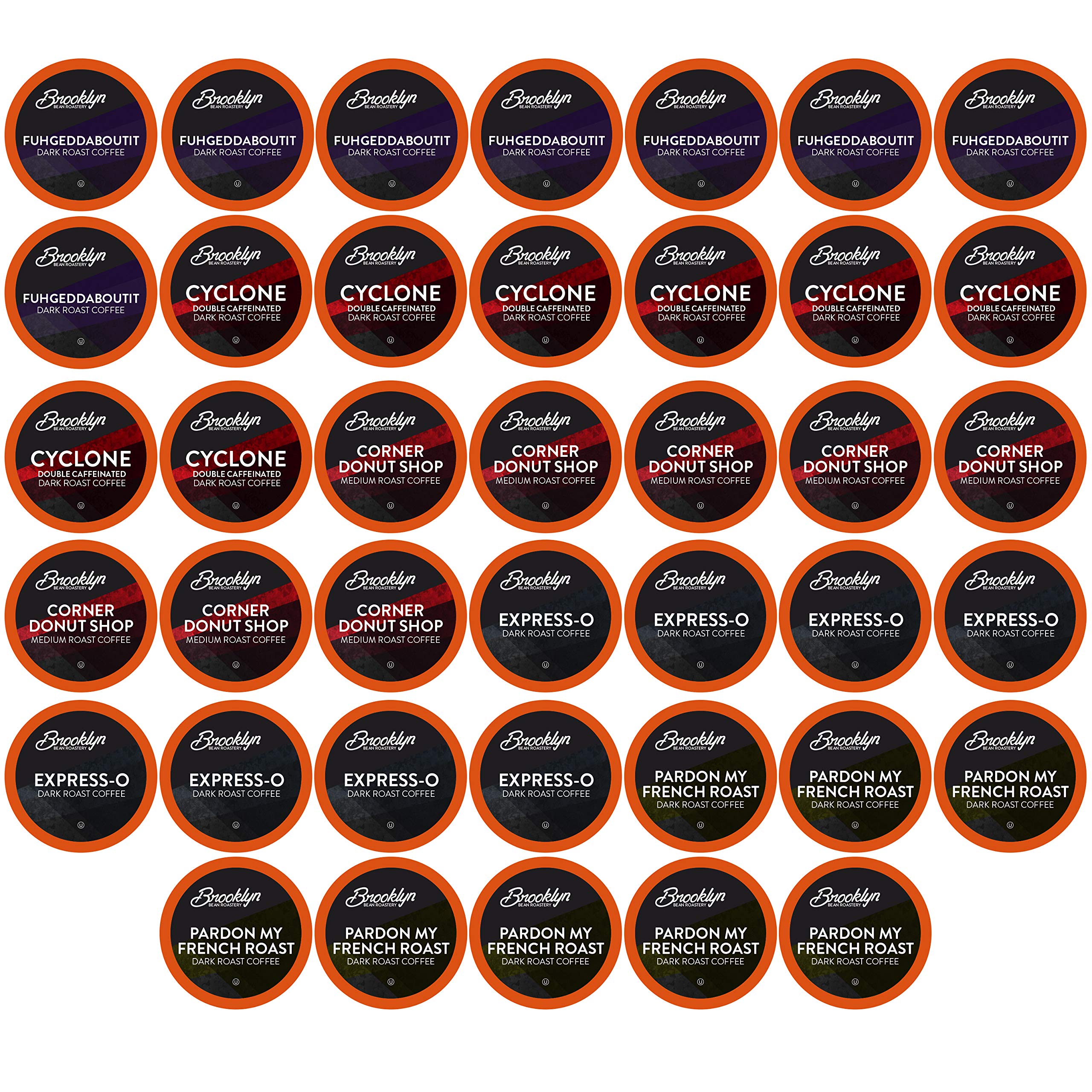 Brooklyn Beans Coffee Pods, Medium Roast Gourmet Variety Pack - Compatible with Keurig K Cup Brewers Including 2.0 Machines, 40 Count