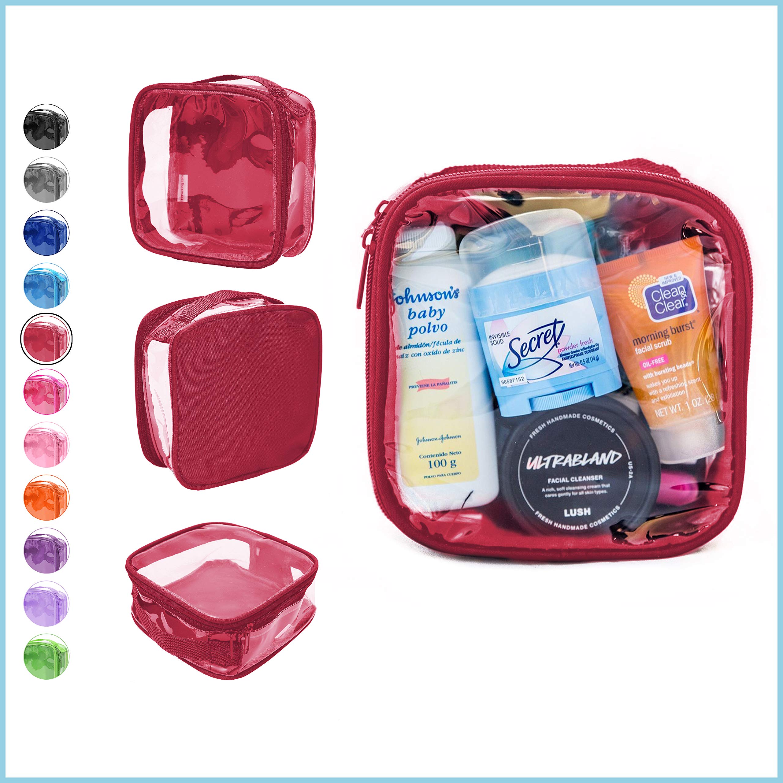 EzPacking Clear TSA Approved 3-1-1 Travel Toiletry Bag for Carry On/Quart Size Transparent Liquids Pouch for Airport Security/Reusable See Through Vinyl & PVC Plastic Organizer Men Women (Black)