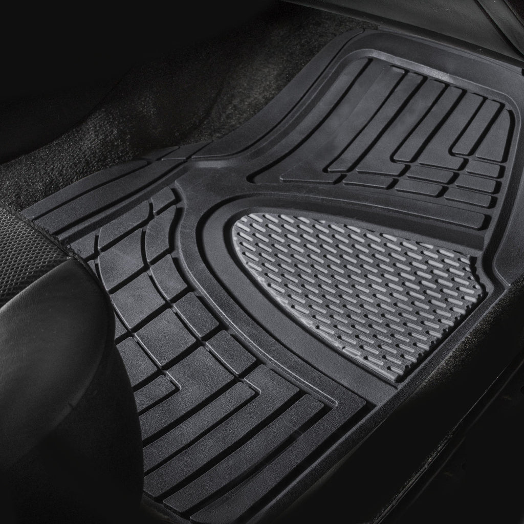 FH Group Automotive Floor Mats - Heavy-Duty Rubber Floor Mats for Cars, Universal Fit Full Set, Climaproof Floor Mats, Trimmable Floor Mats for Most Sedan, SUV, Truck Floor Mats Beige