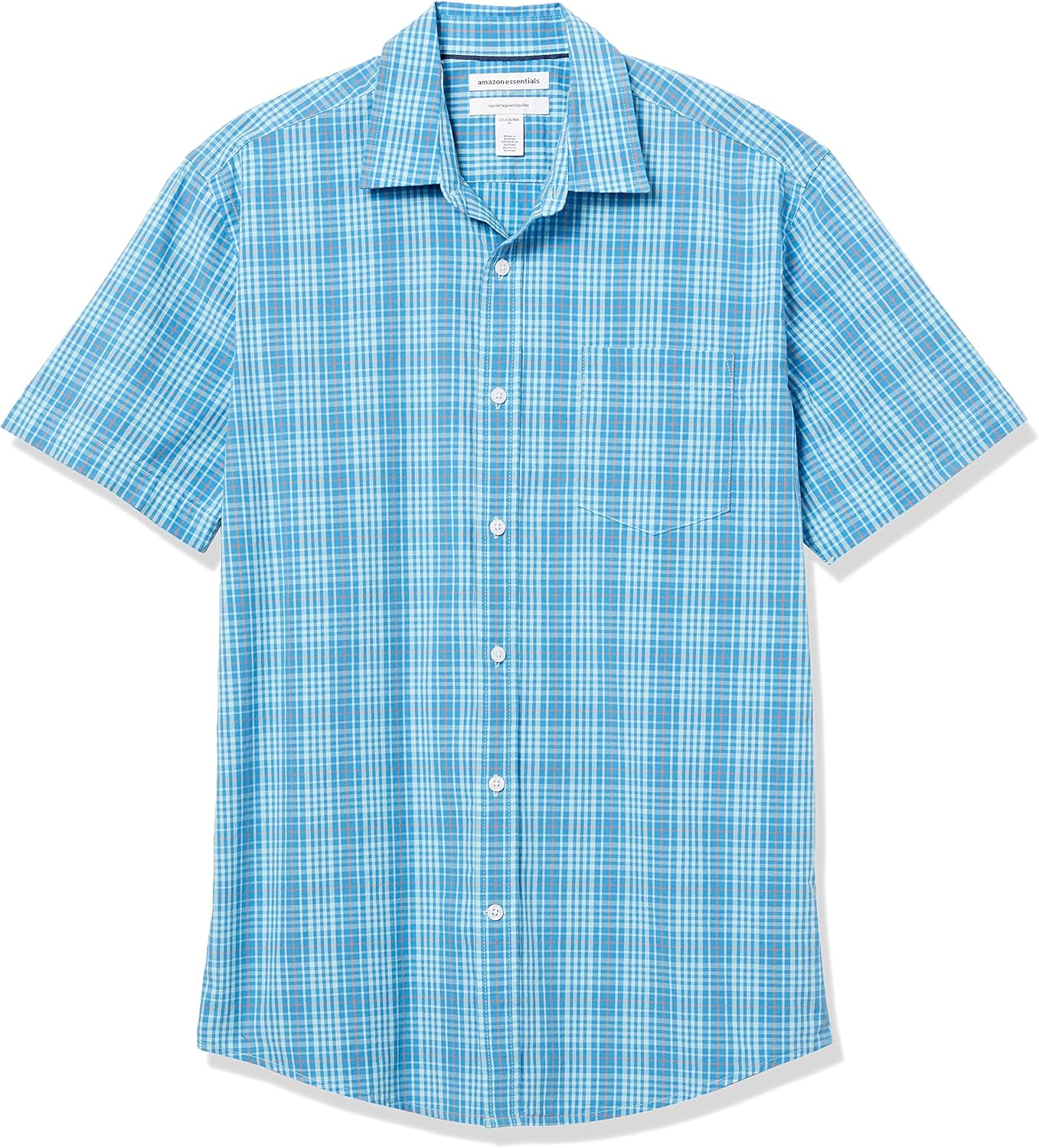 Amazon Essentials Men's Regular-Fit Short-Sleeve Poplin Shirt