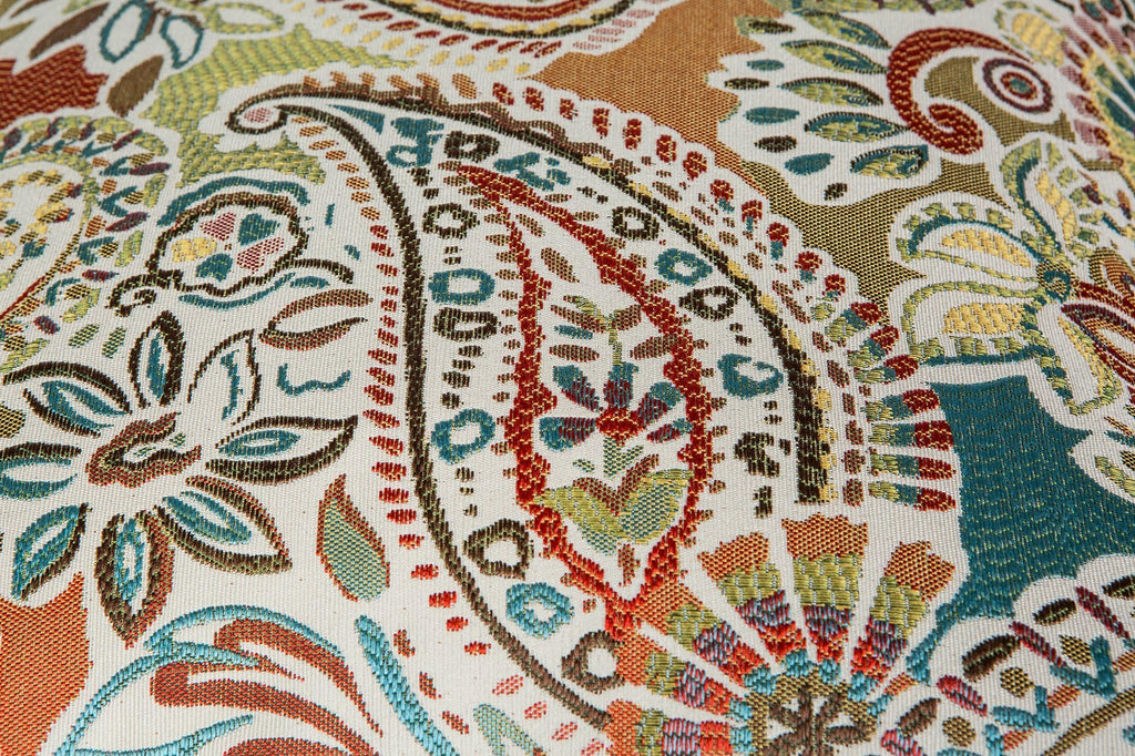 Mika Home Pack of 2 Decorative Pillow Covers Throw Pillow Cases,Paisley Pattern,18X18 Inches,Blue Brown Cream Multicolor