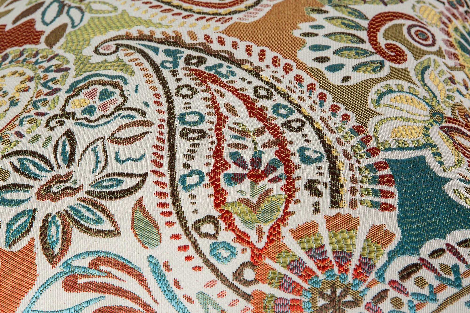 Mika Home Pack of 2 Decorative Pillow Covers Throw Pillow Cases,Paisley Pattern,18X18 Inches,Blue Brown Cream Multicolor
