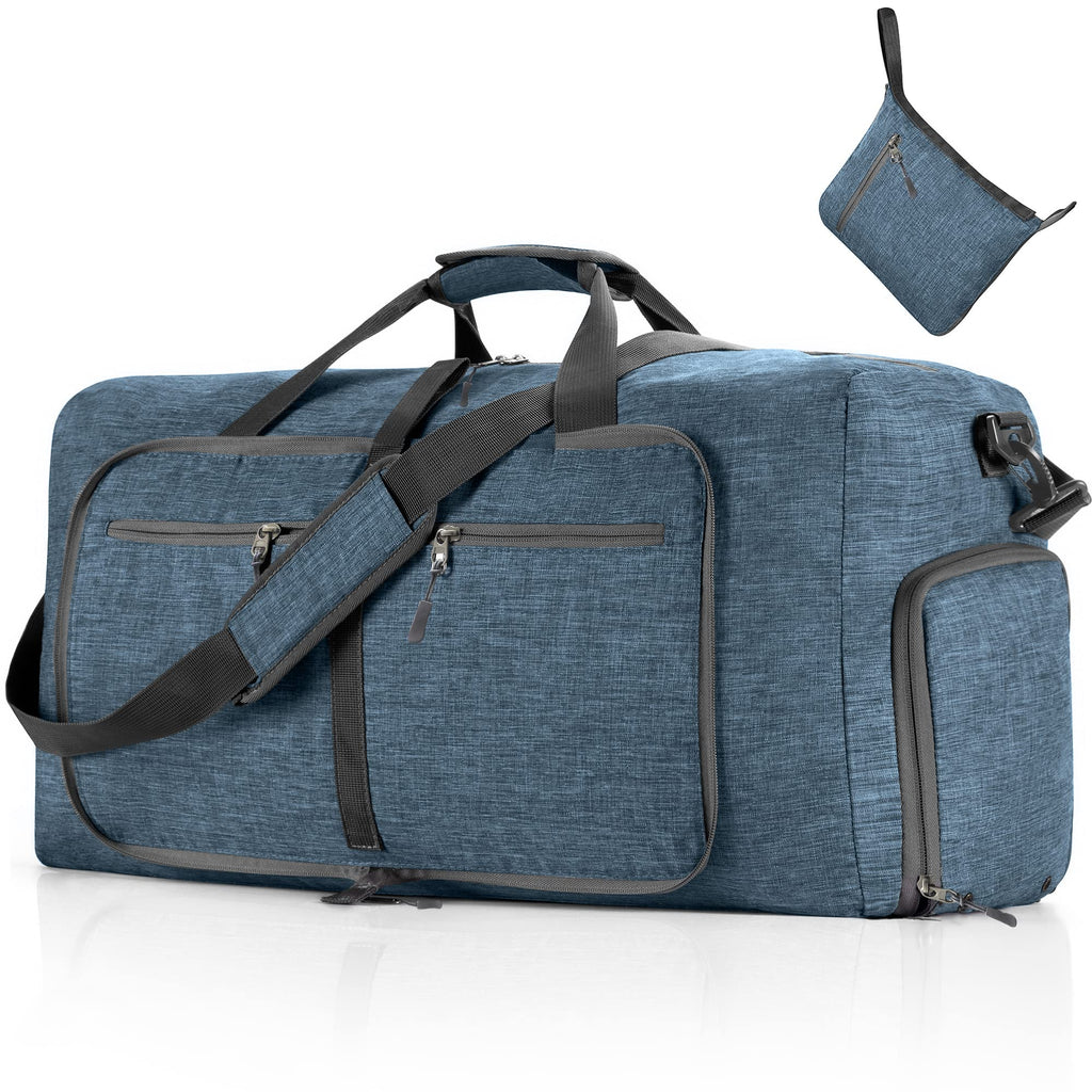 Vomgomfom 65L/85L/115L Foldable Travel Duffle Bag, Lightweight Checked Luggage with Shoe Compartment, Water-Resistant Weekender Overnight Bag for Men & Women