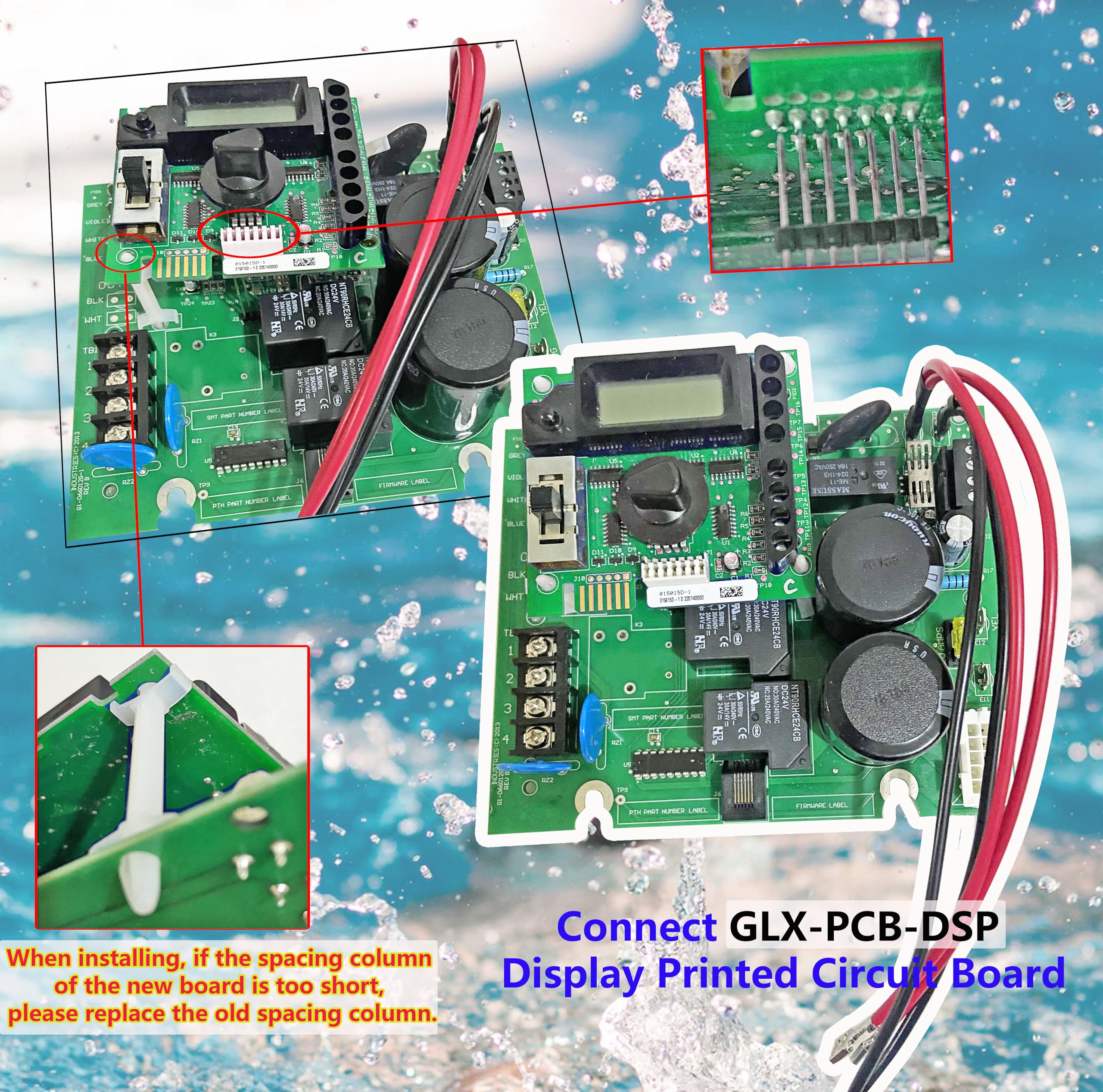 2026 New Upgraded GLX-PCB-RITE Main Circuit Board & GLX-PCB-DSP Display Board，Compatible with Hayward Goldline Aqua Rite Salt Chlorine Generators，Replacement for Hayward aquarite Circuit Board