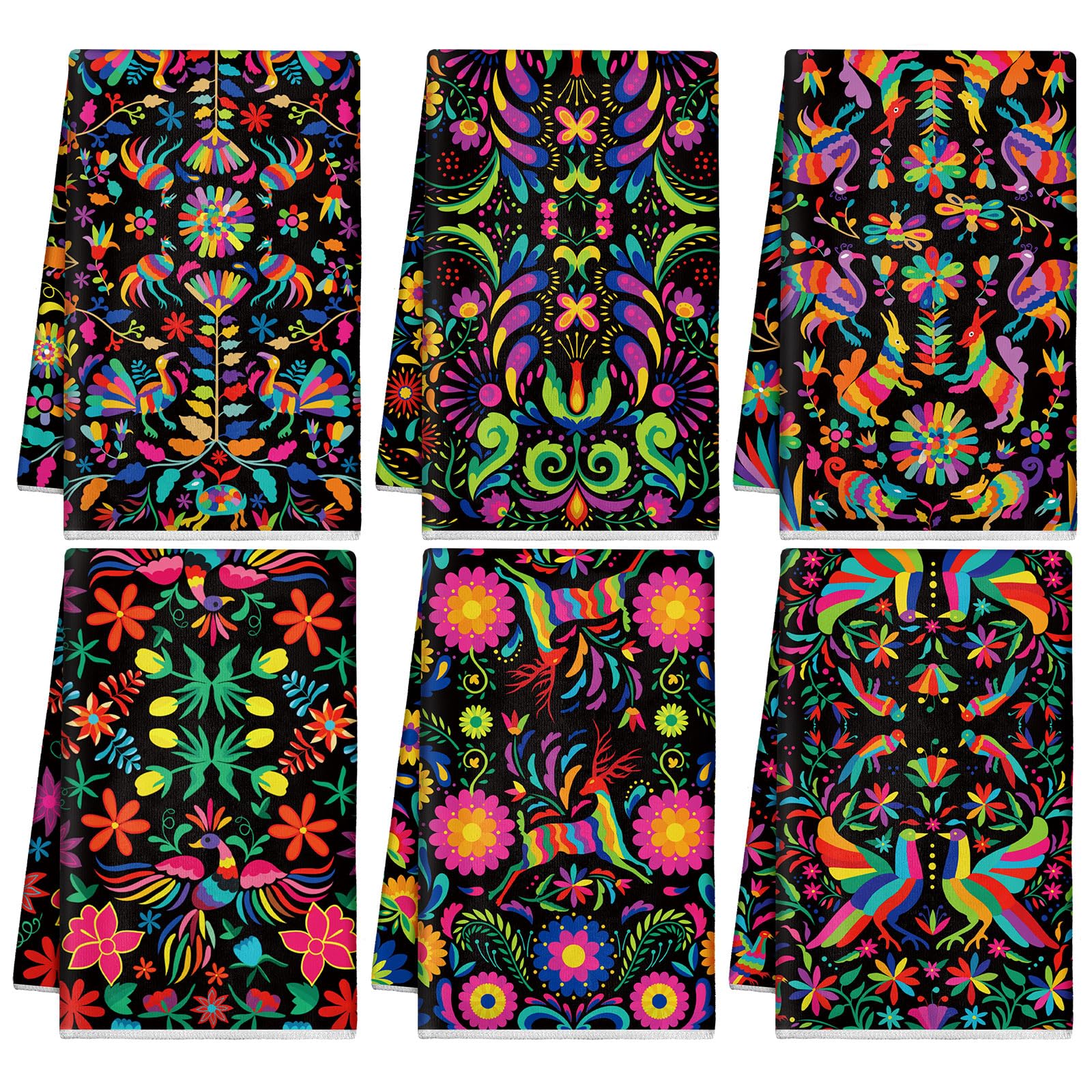 Breling Set of 6 Summer Beach Kitchen Towels Coastal Dish Towel Bathroom Decorative Sea Palm Trees Cloths for Kitchen Bathroom Home Cooking Housewarming Gifts, 14 x 21 Inch