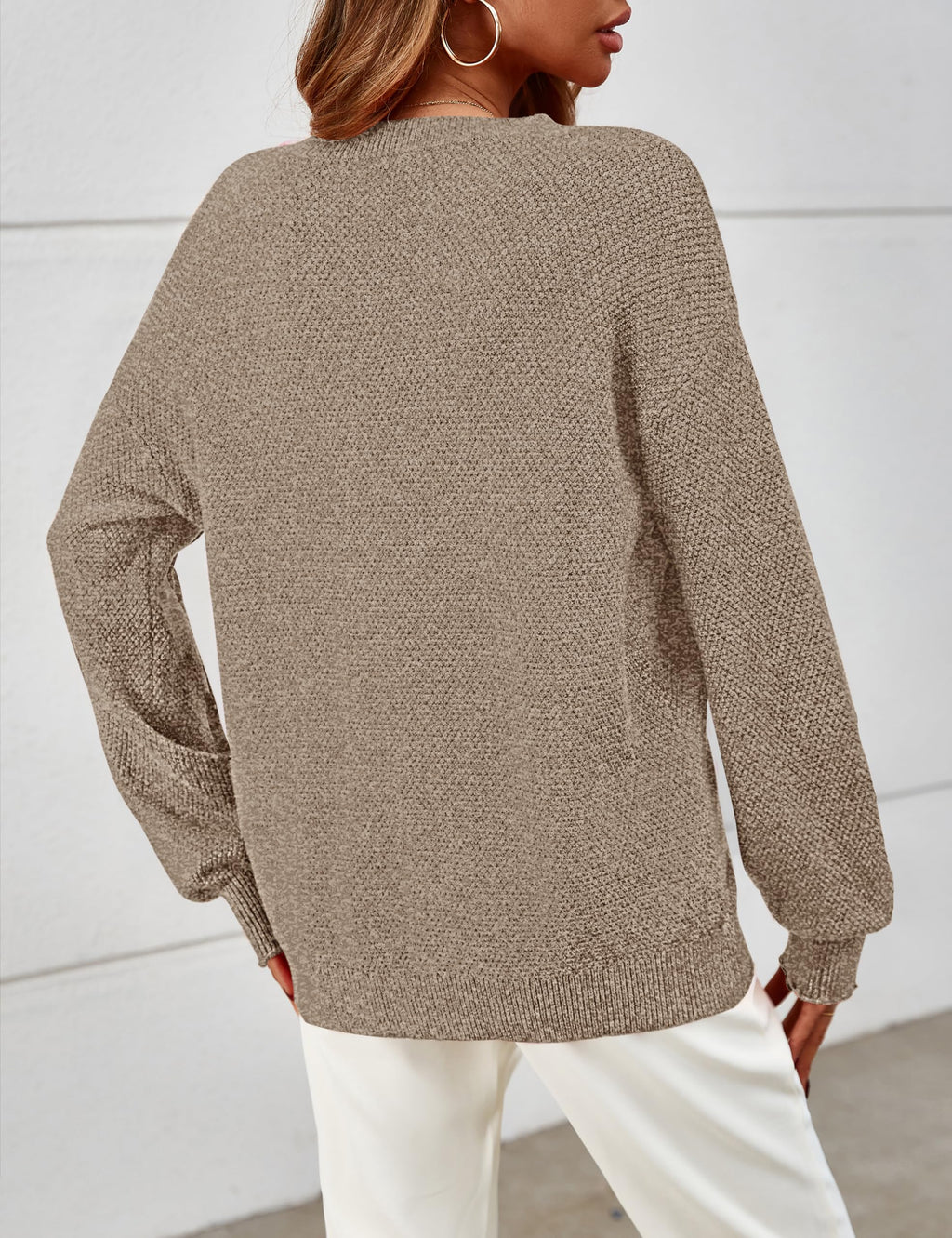 MEROKEETY Sweaters for Women Fall Winter 2026 Oversized Pullover Spring Crew Neck Long Sleeve Heathered Knit Tops