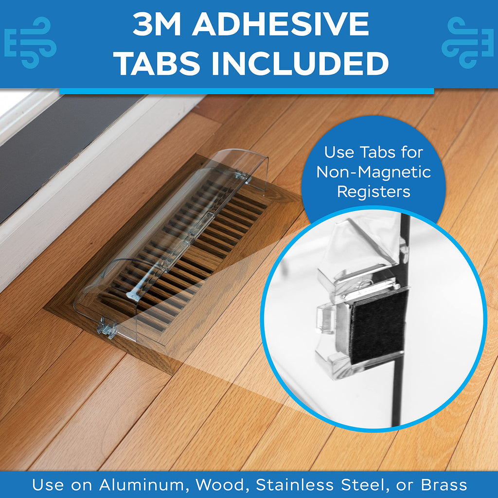 Eureka Air Vent Deflector - Redirect Airflow - Fits 10" to 14" Wide Floor, Wall, Ceiling Vent Registers - Multi-Surface Use - Strong Neodymium Magnets and 3M Adhesive Tabs Included - 2-Pack