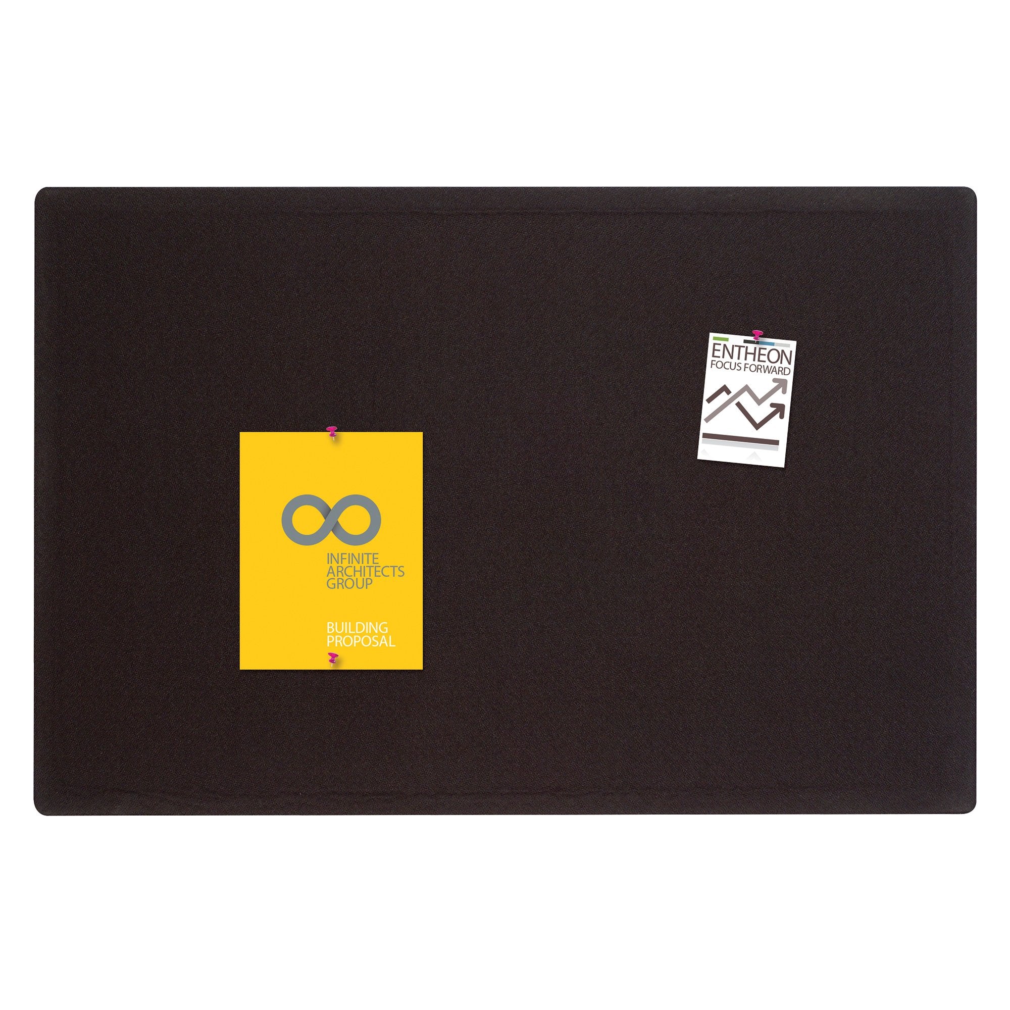 Quartet Bulletin Board 48"W x 36"H Fabric Cork Board Alternative for Office School or Home Décor, Black (7684BK)