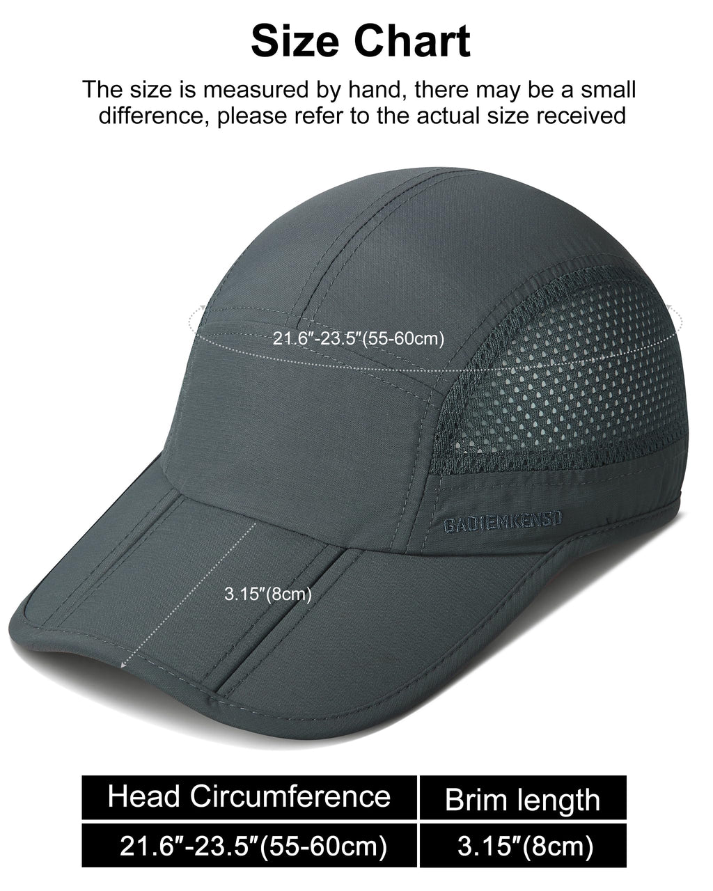 GADIEMKENSD Mens Folding Outdoor Hat Long Brim UPF 50+ Sun Protection