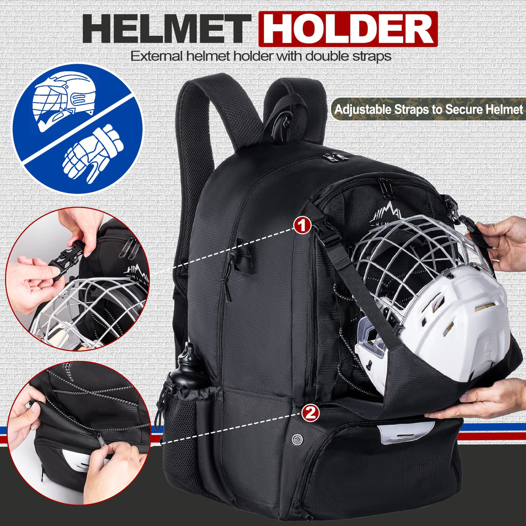 GoHimal Lacrosse Bag Extra Large Lacrosse Backpack with Tow Stick Holder