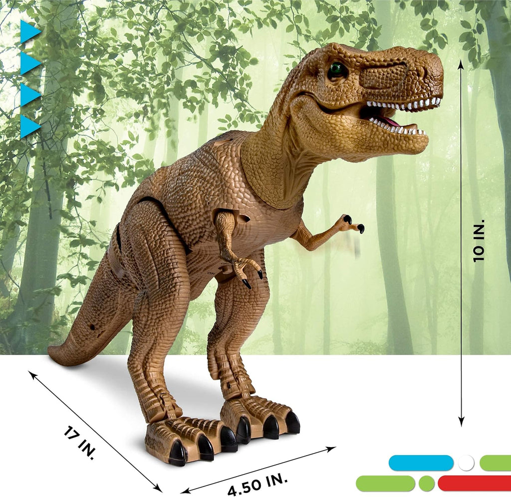 Discovery™ Remote Control T-Rex Dinosaur – Realistic Jurassic RC Action Figure with Walking Legs, Roaring Sounds, Chomping Mouth| Dinosaur Toys for Kids| Boys Toys RC Car Gift| Fun Dino for Ages 6+