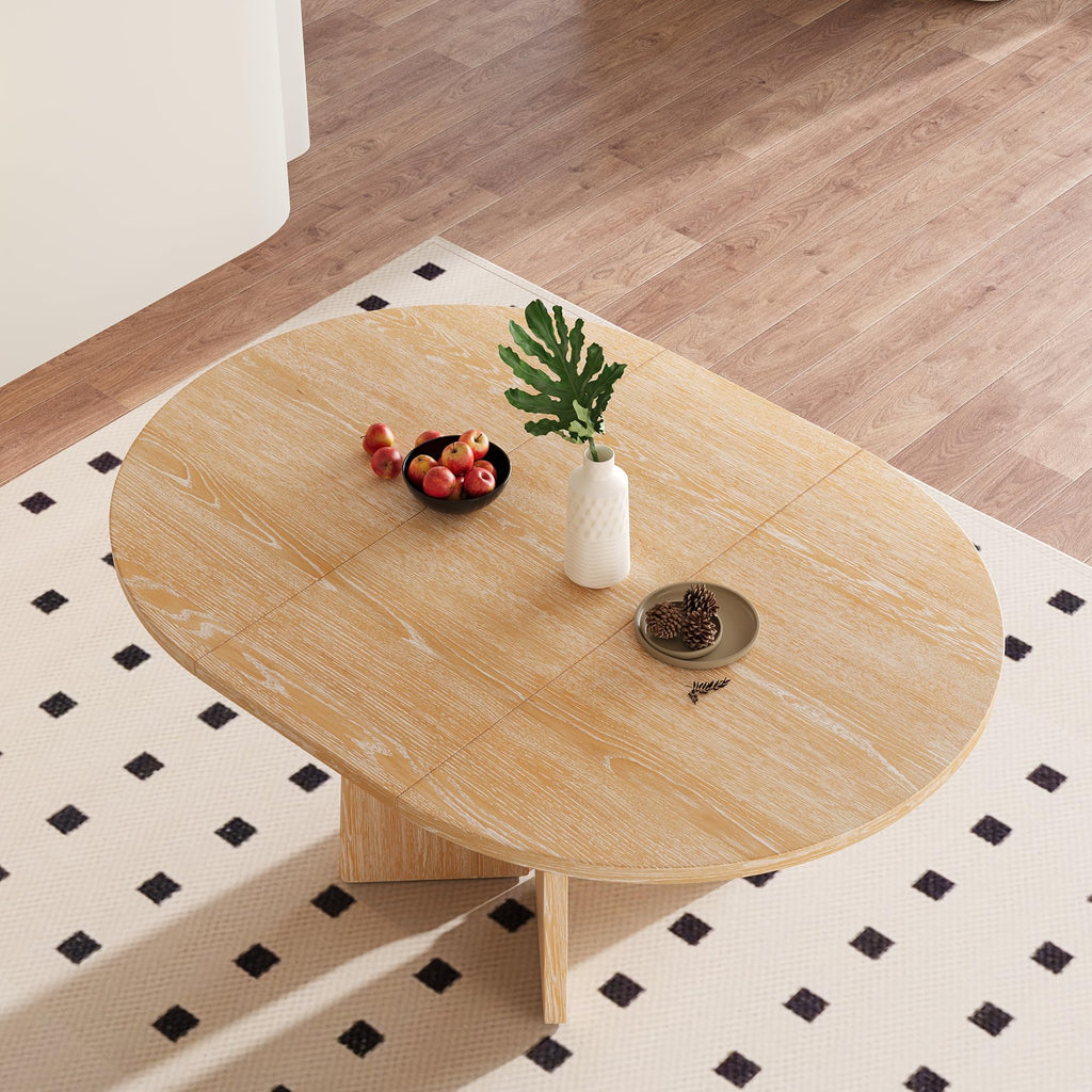 LUMISOL Round Dining Table for 4-6 People, 41"-57" Extendable Kitchen Table with 16" Removable Leaf for Small Places, Kitchen, Dining Room, Espresso