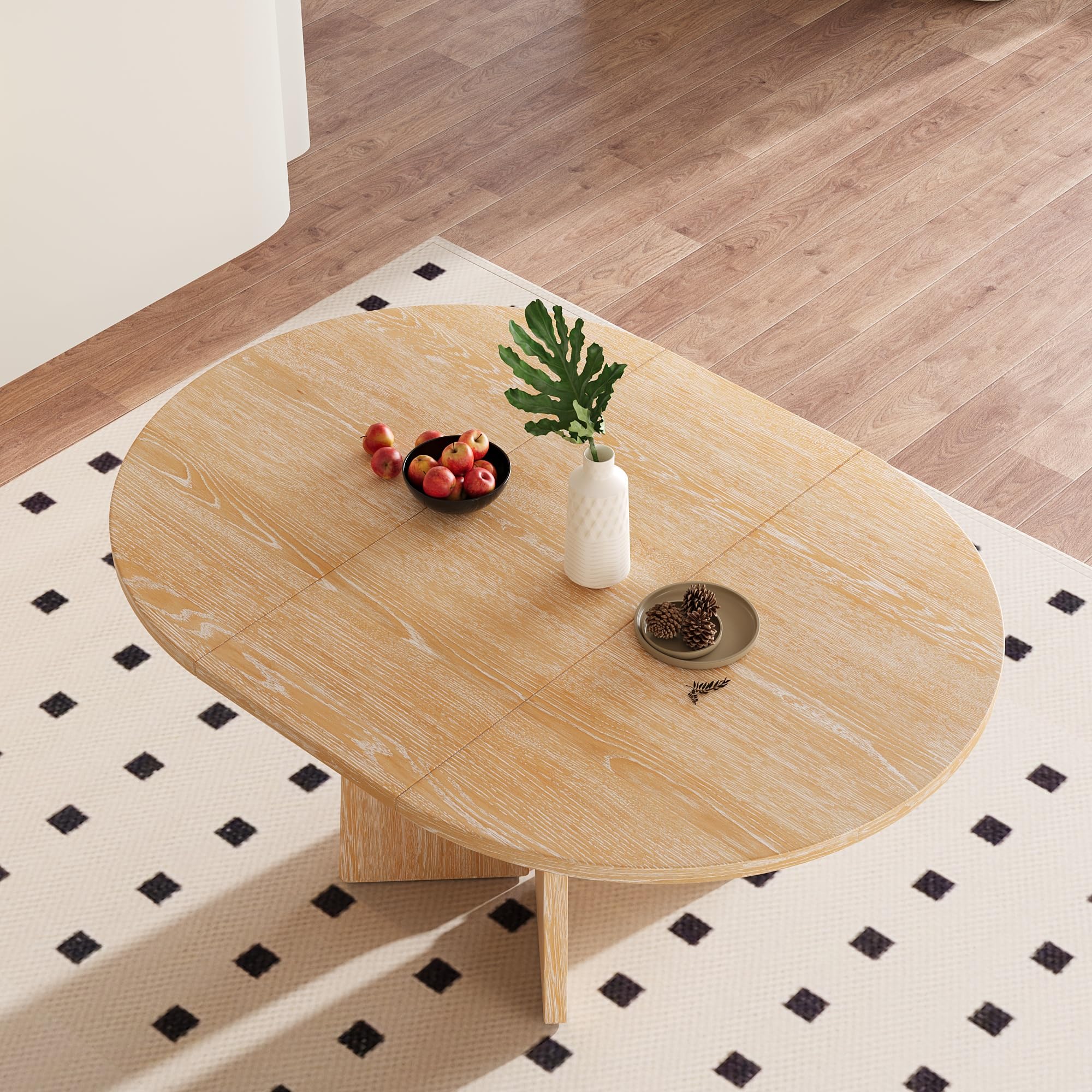 LUMISOL Round Dining Table for 4-6 People, 41"-57" Extendable Kitchen Table with 16" Removable Leaf for Small Places, Kitchen, Dining Room, Espresso
