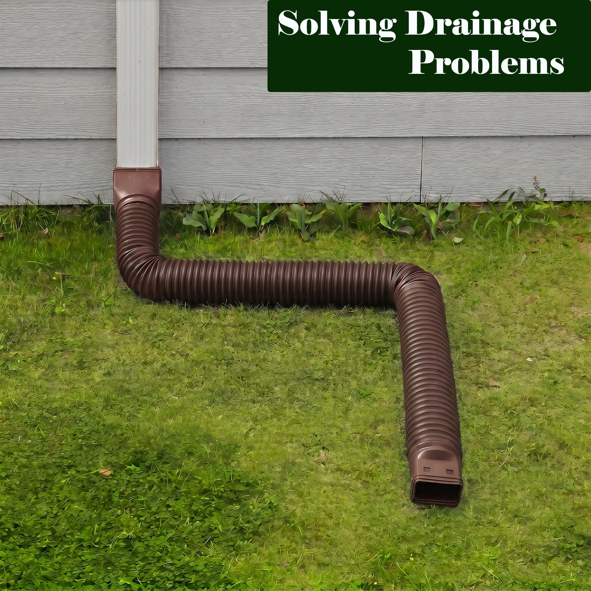 Ogutter Rain Gutter Downspout Extensions, Downspout Extender for Rainwater Drainage Flexible, Down Spout Drain Extension Pipe and Extendable from 21 to 66 Inches (Black)