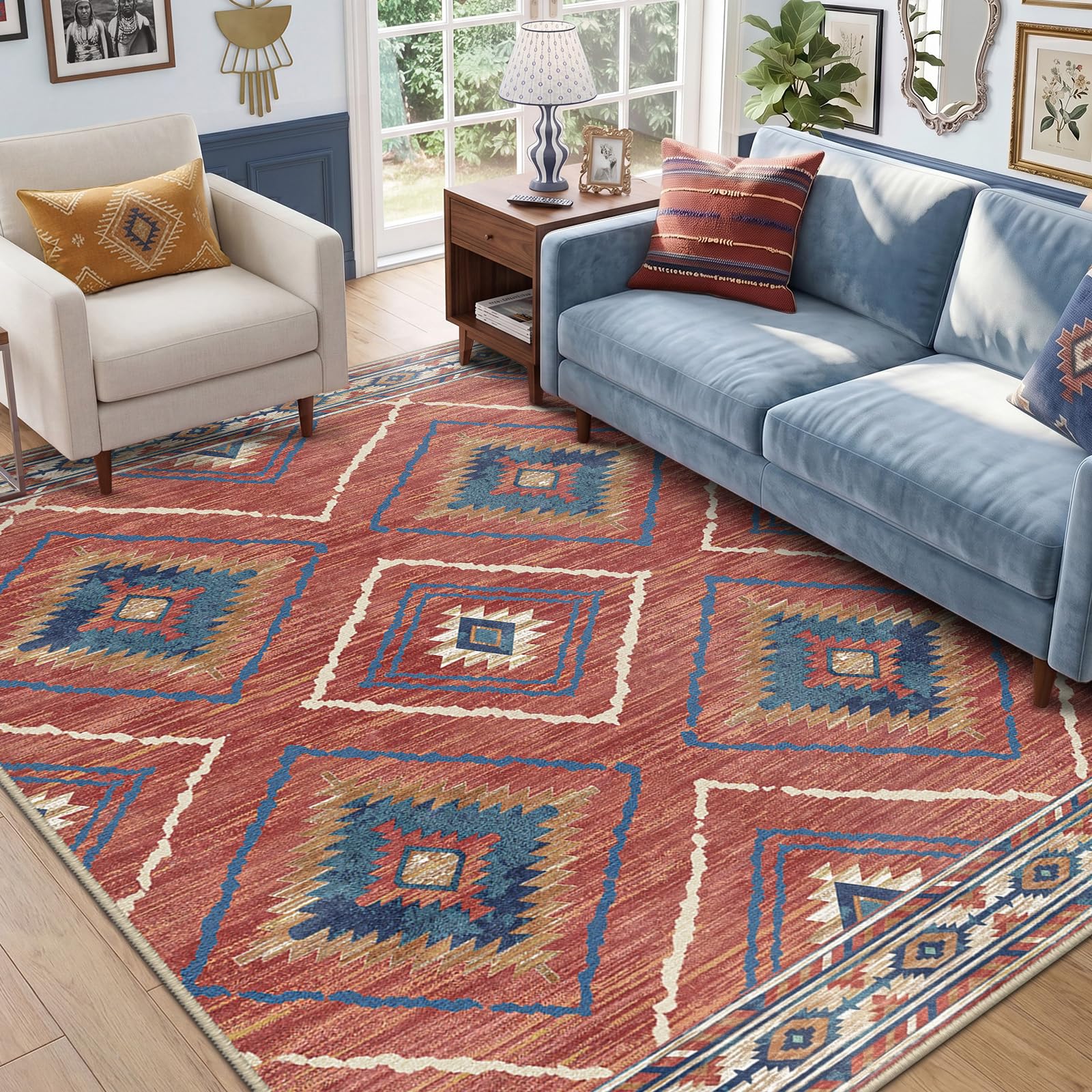 BESTSWEETIE Area Rug 2x3 Rug Machine Washable Non-Slip Low Pile Print Pattern Western Rug for Living Room Bedroom Entryway Tribal Series-Abstract/Cowhide