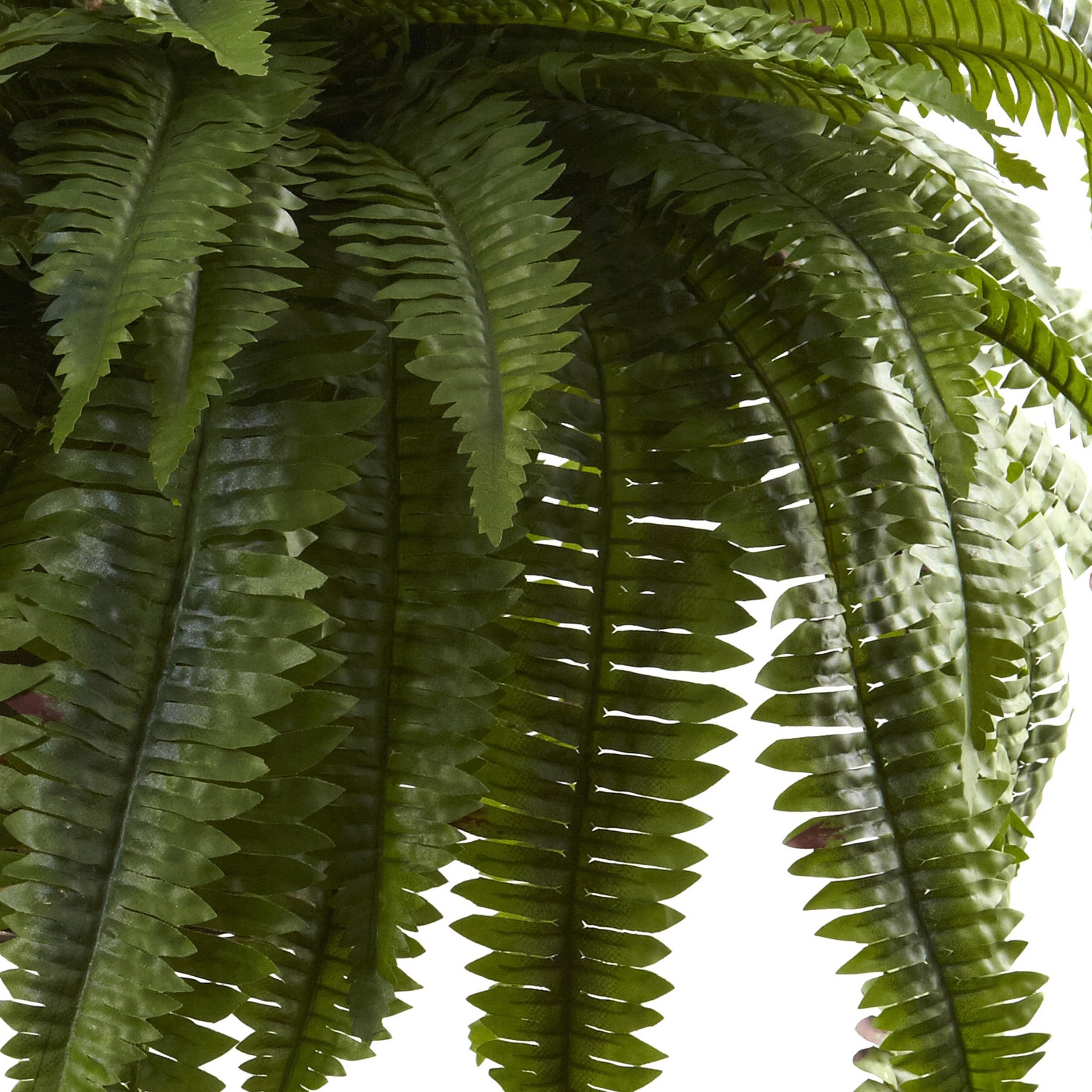 Nearly Natural 6599 18in. Boston Fern Artificial Plant in Hanging Basket, Green,29" x 29" x 18"