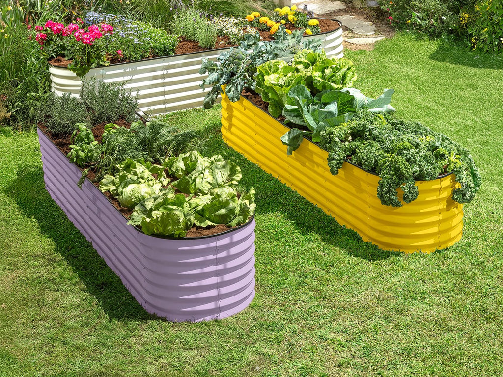 9-in-1 Galvanized Steel Raised Garden Bed // 8×2×1.5 ft Modular Planter for Gardening, Vegetables, Flowers // 18" Tall Metal Raised Garden Beds Outdoor (Dark Green) // Patented Design Planter Box