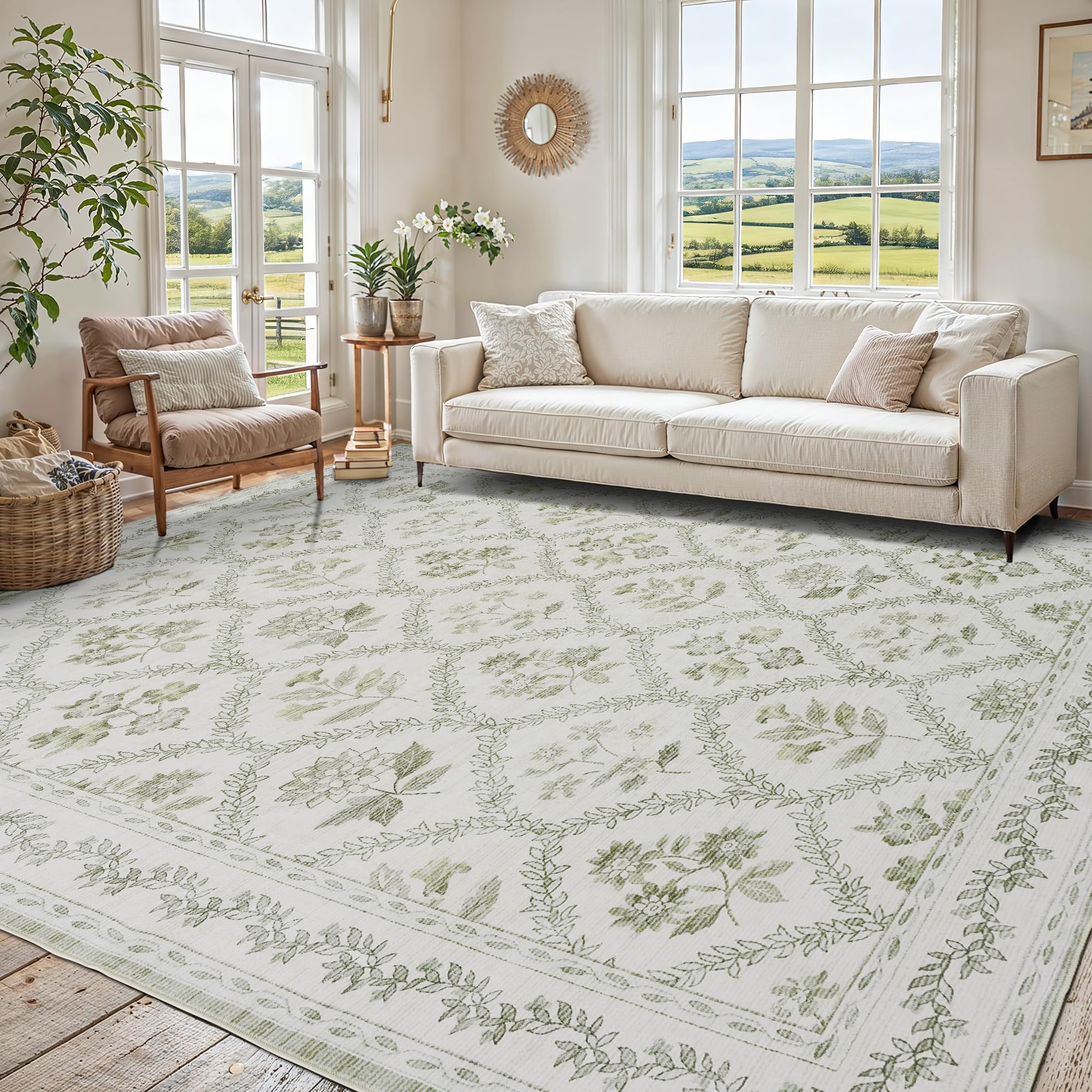 Black Floral Area Rug for Entryway 2x3 Washable Small Rug Low Pile Non Slip Distressed Entry Mat Soft Farmhouse Indoor Entrance Door Mat for Kitchen Bedroom Home Office Black Grey and White
