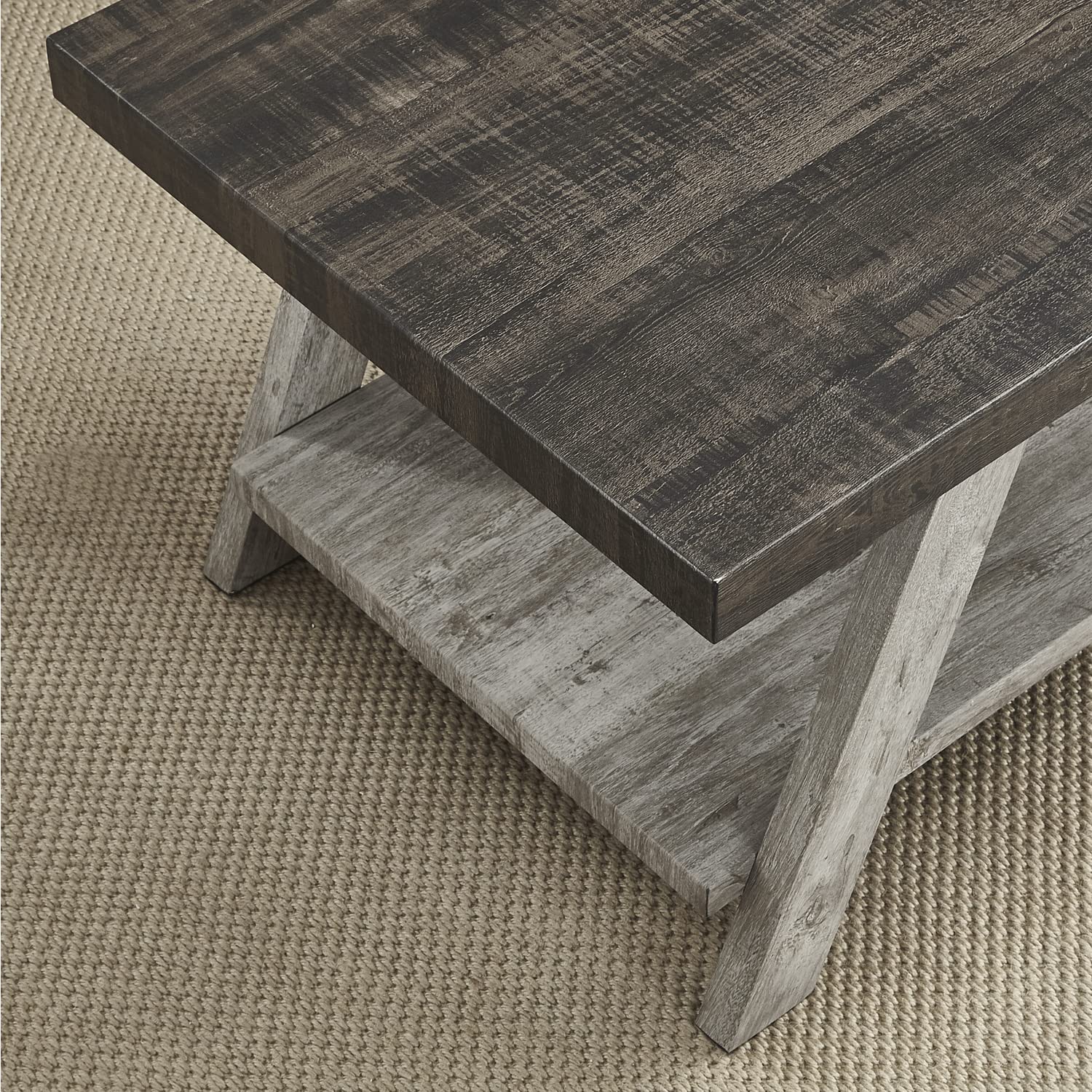 Roundhill Furniture Athens Contemporary Replicated Wood Shelf End Table in Black Finish