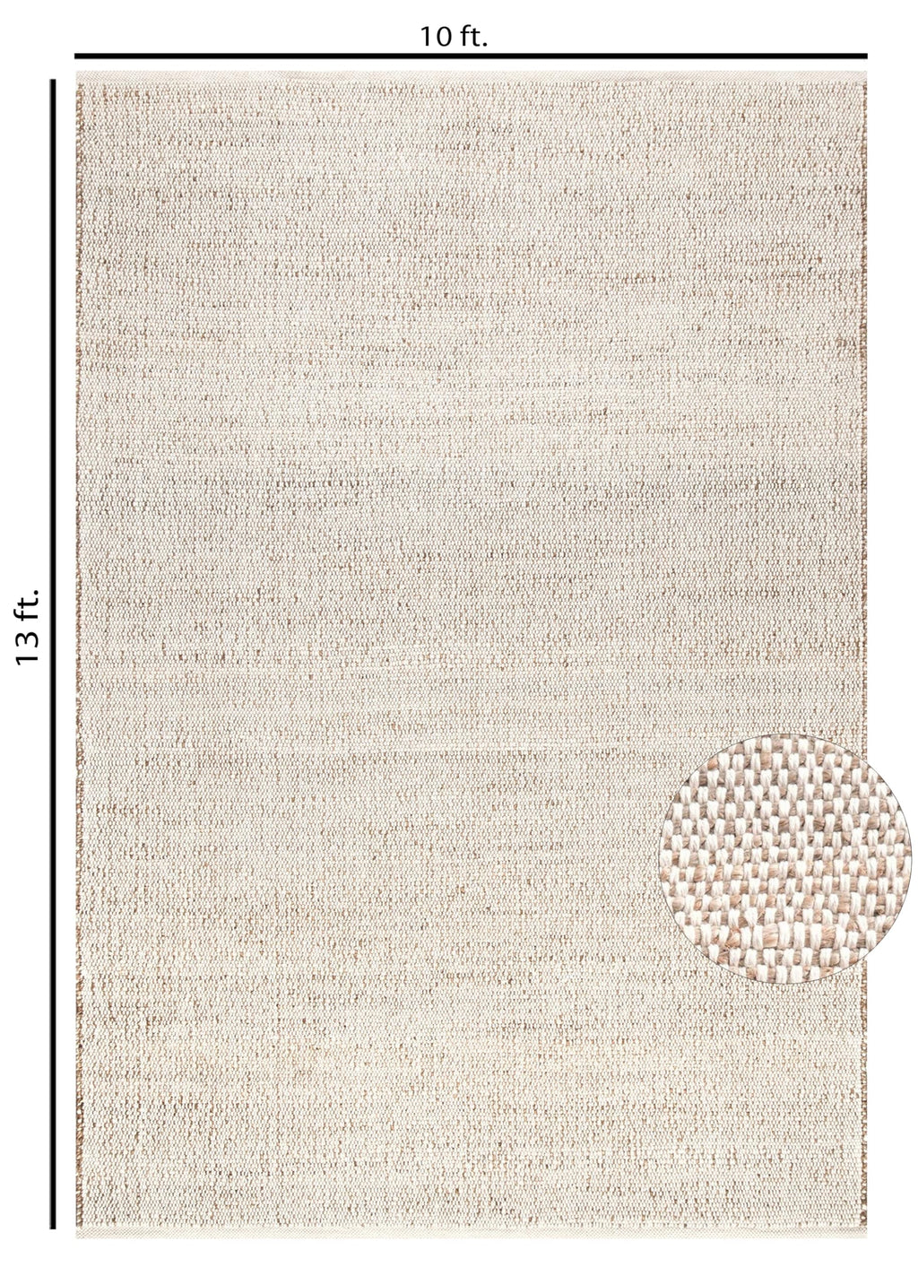 FRELISH DECOR Handwoven Jute Cotton Area Rug- Natural Yarn- Contemporary Farmhouse Decor- Rustic Nautical Rugs for Bedroom Living Room/Entryway Doormat (2'x3')