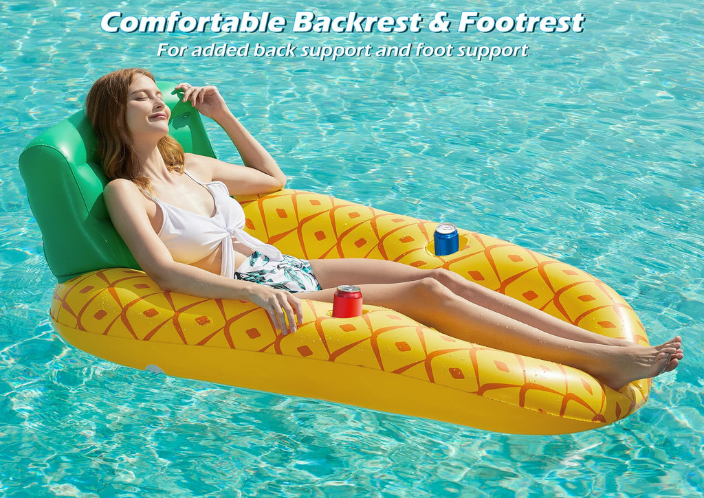 Jasonwell Inflatable Pool Float Adult - Pool Floaties Lounger Floats Raft Floating Chair Water Floaties for Swimming Pool Lake Lounge Float with Cup Holders Beach Pool Party Toys for Adults
