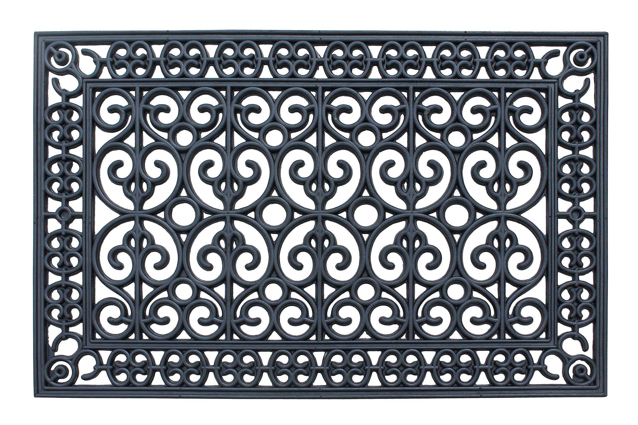 A1 Home Collections 19-LB Heavy Duty Rubber Doormat 24"×57" - Won't Blow Away | Outside Front Door Mat, Mud Dirt Scraper, Non-Slip Drainage Mat for Entryway Patio Garage, All-Weather, 100% Rubber Mats
