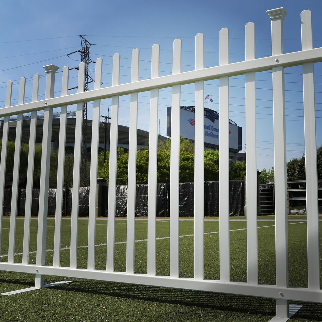 3.5ft H x 7.6ft W (1 Panel) Freestanding Zippity Lightweight Portable Fence Kit, White Vinyl Picket Panel, Portable Outdoor & Indoor Barrier for Temporary Events, Easy Install for Backyard ZP19026