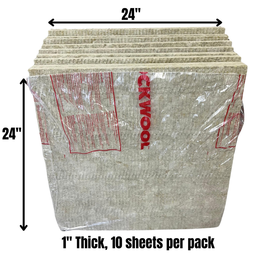 10 pk 24" x 48" x 1" Rockwool ProRox Mineral Wool, Replaces Owens Corning Thermafiber, BMW142-10PK