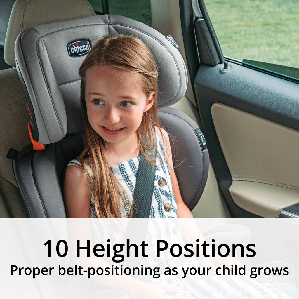 Chicco KidFit Adapt Plus 2-in-1 Belt-Positioning Booster Car Seat, Backless and High Back Booster Seat, for Children Aged 4 Years and up and 40-100 lbs., Vapor/Grey