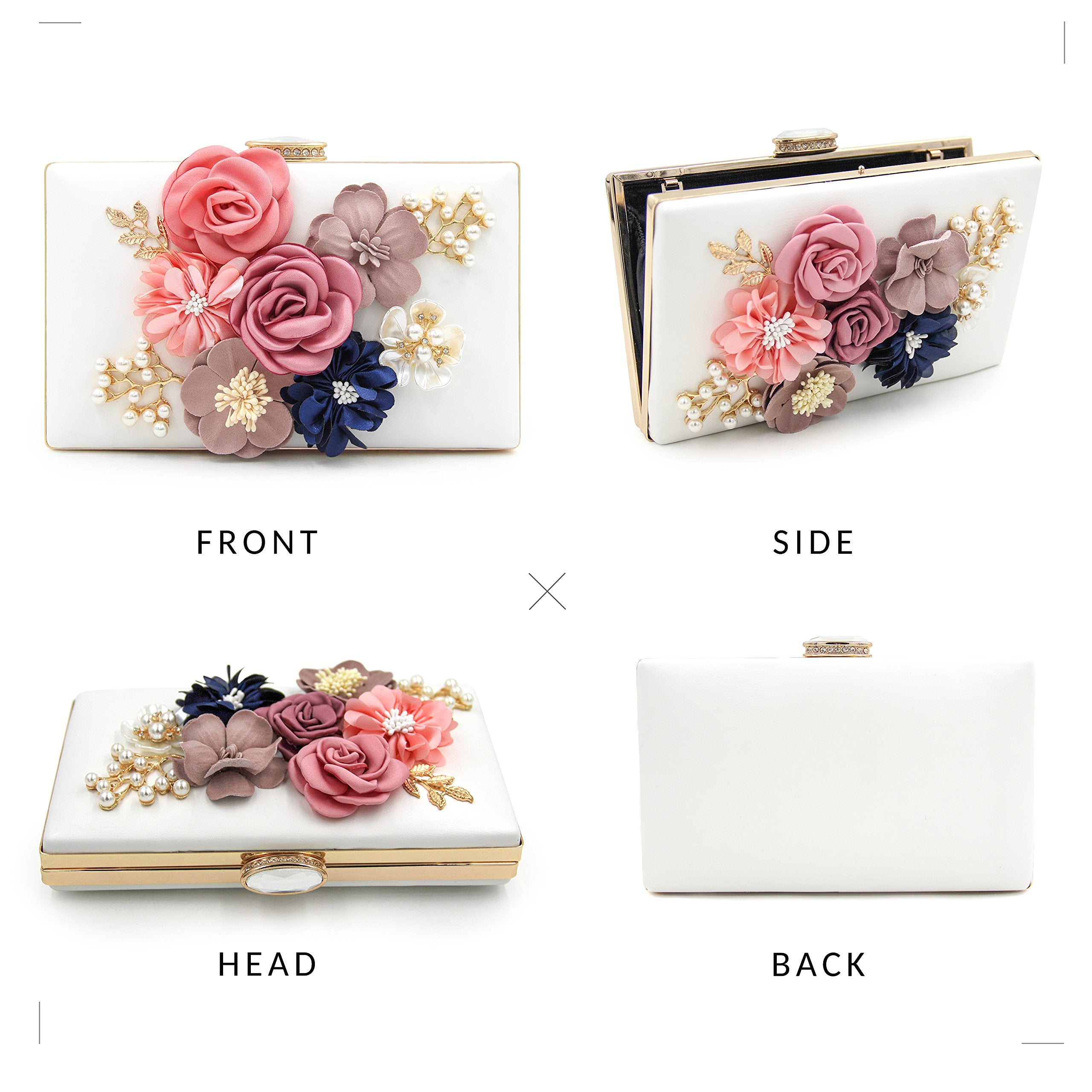 Evening Bag for Women, Flower Wedding Evening Clutch Purse Bride Floral Clutch Bag