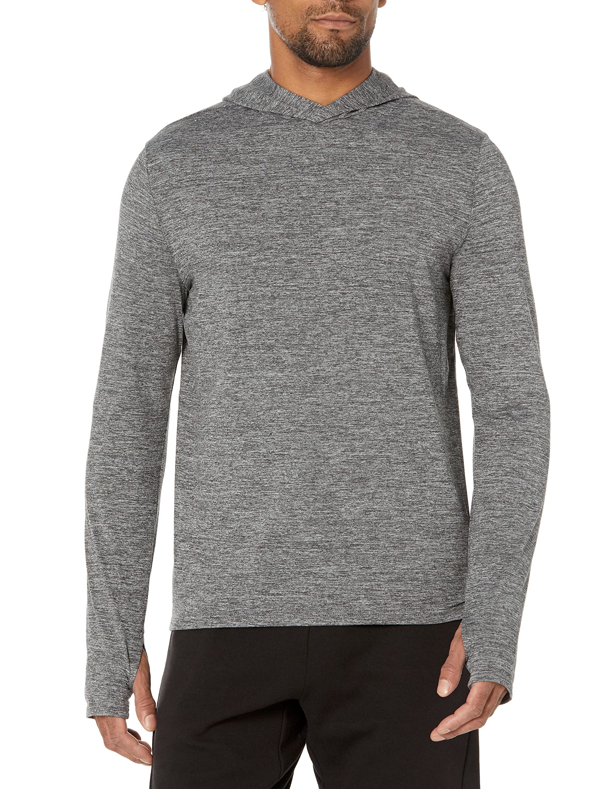 Amazon Essentials Men's Long Sleeve Quick Dry Performance Tech Hooded Workout T-Shirt