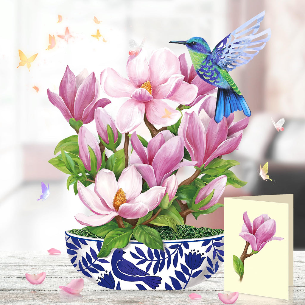 Airpark 3D Pop Up Paper Flowers Bouquet Card 12’‘ with Note & Envelope, Birthday Gifts, Get Well, Thank You, Greeting Cards for Women Mom Wife Friends, Daisies and Butterflies