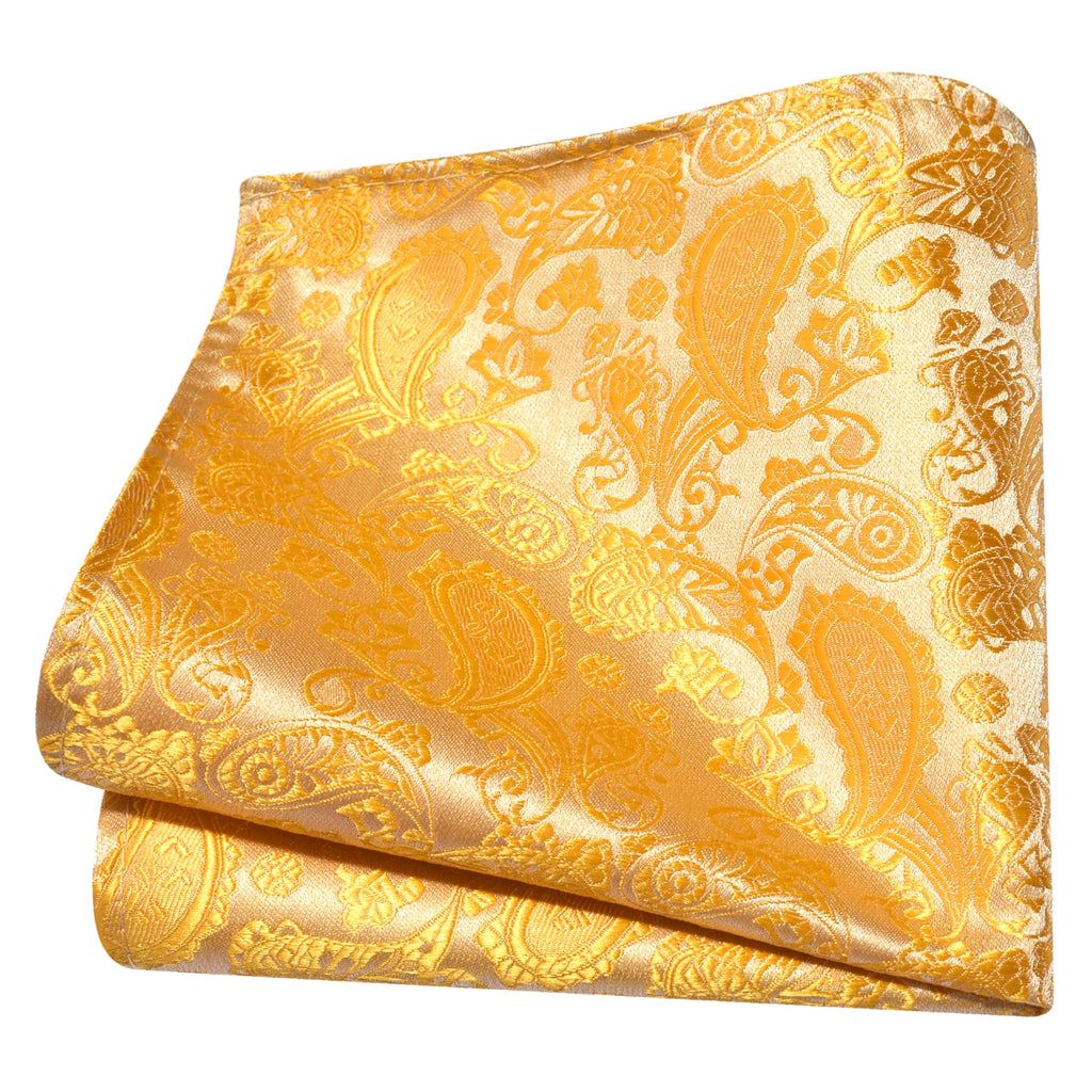 GUSLESON 3.15"（8cm） Mens Paisley Tie and Lapel Pin Necktie Hankerchief Cufflinks Set for Men